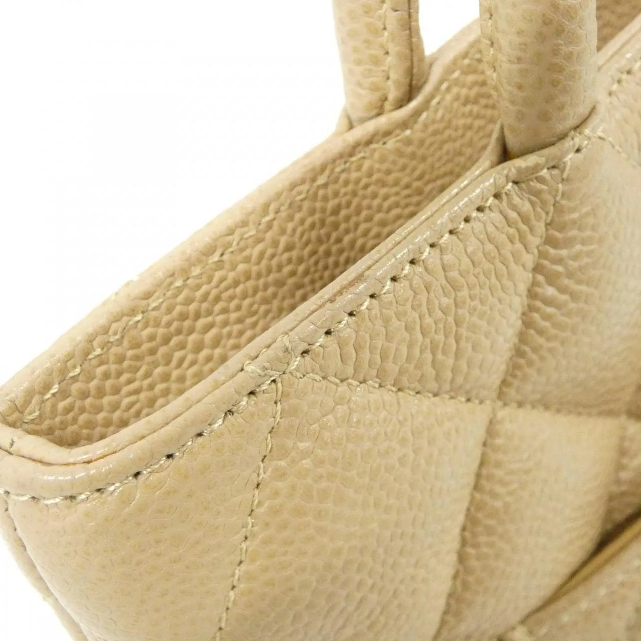 CHANEL Matelasse 1804 Handbag Grained Calfskin Beige Grained Calfskin Rank A - Thumbnail 6