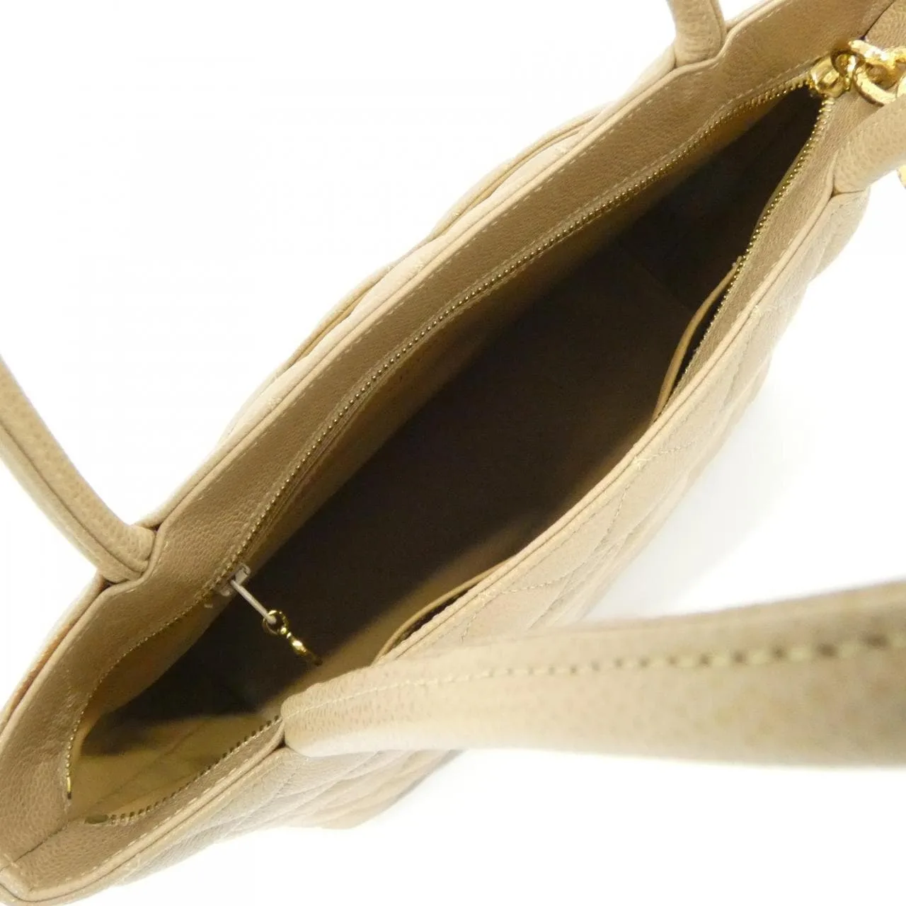 CHANEL Matelasse 1804 Handbag Grained Calfskin Beige Grained Calfskin Rank A - Thumbnail 9