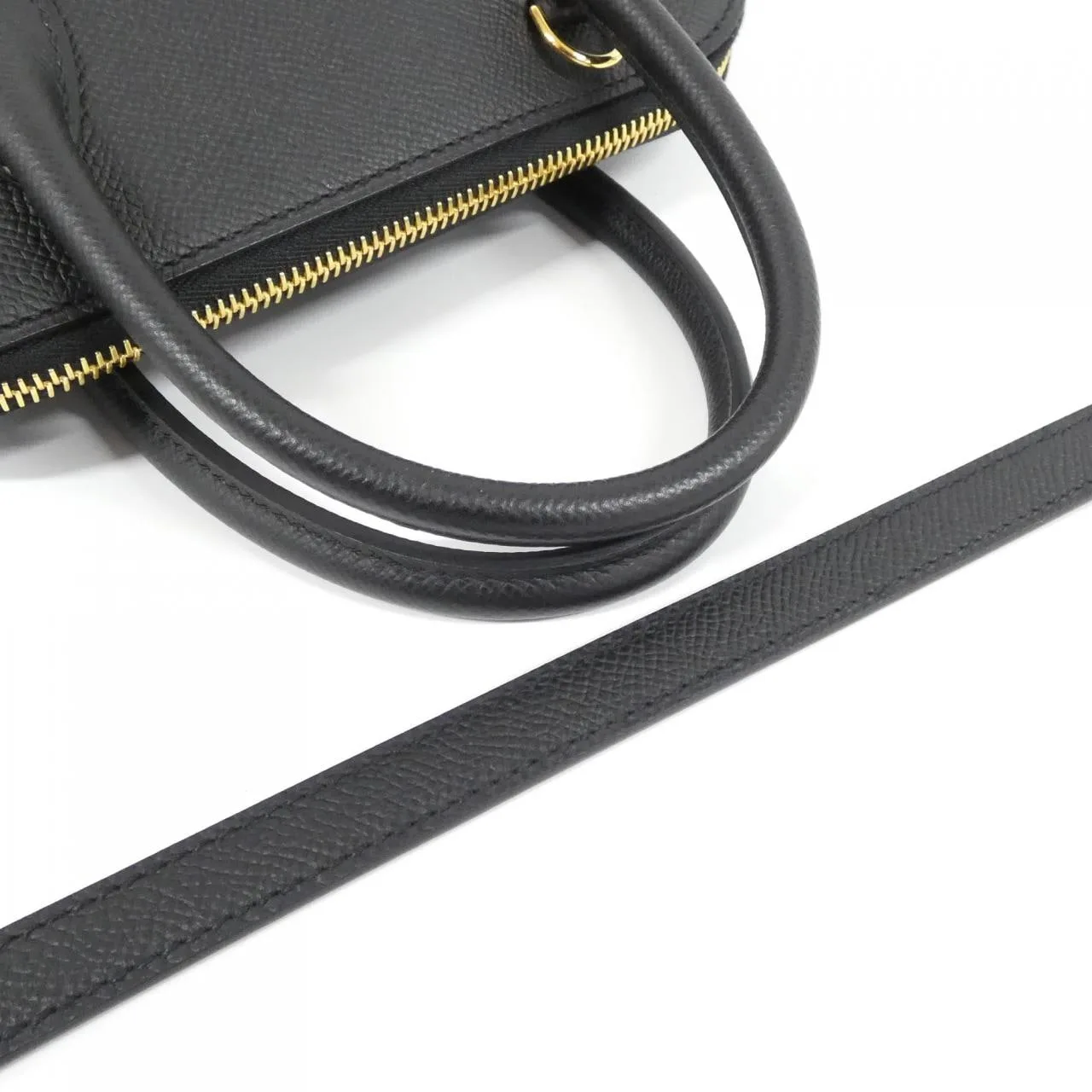 HERMES Bolide 082798CC Handbag Epsom Black Epsom Leather Rank A - Thumbnail 6