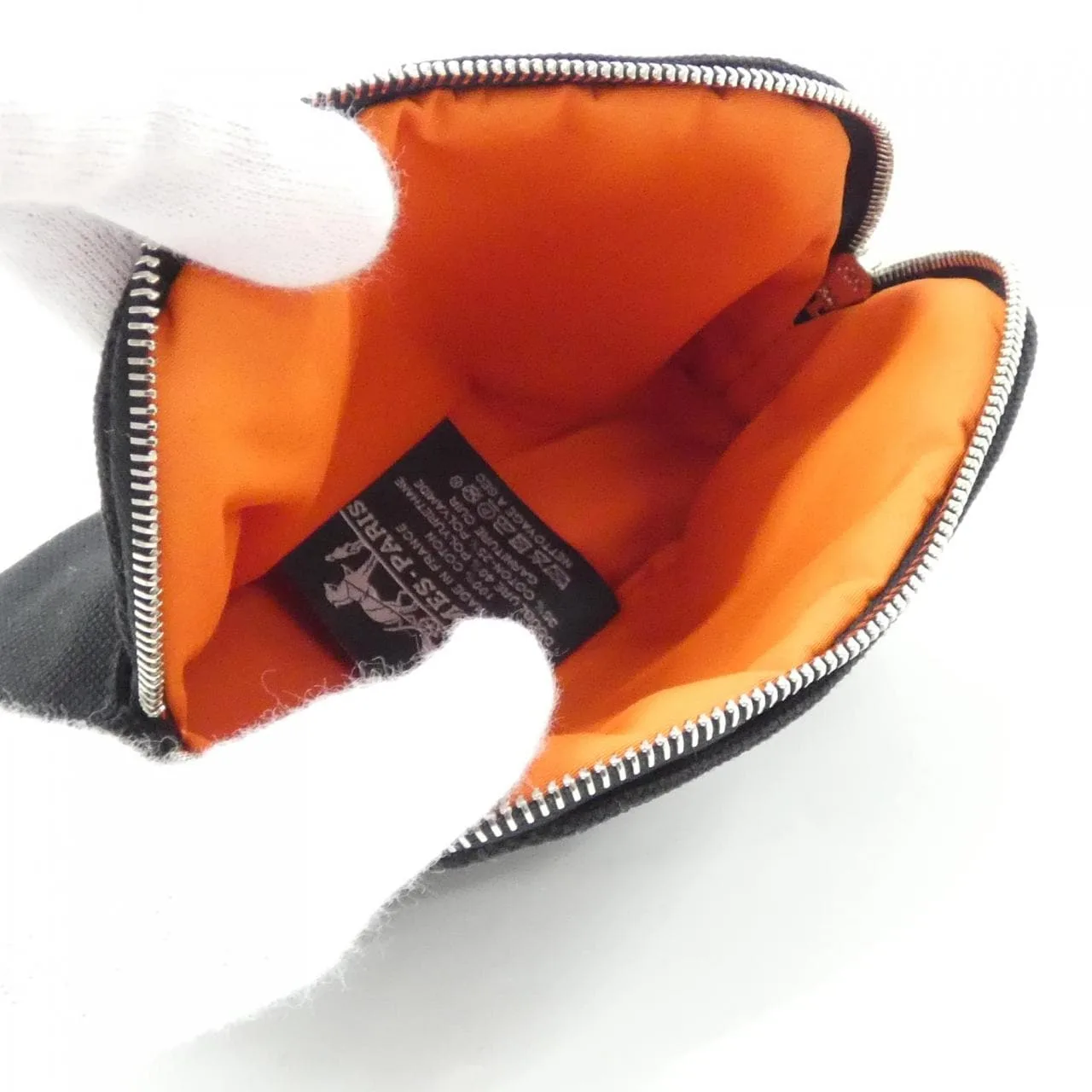 HERMES Bolide 103772M Pouch Canvas 黑色 帆布 中古品A - 縮圖 5