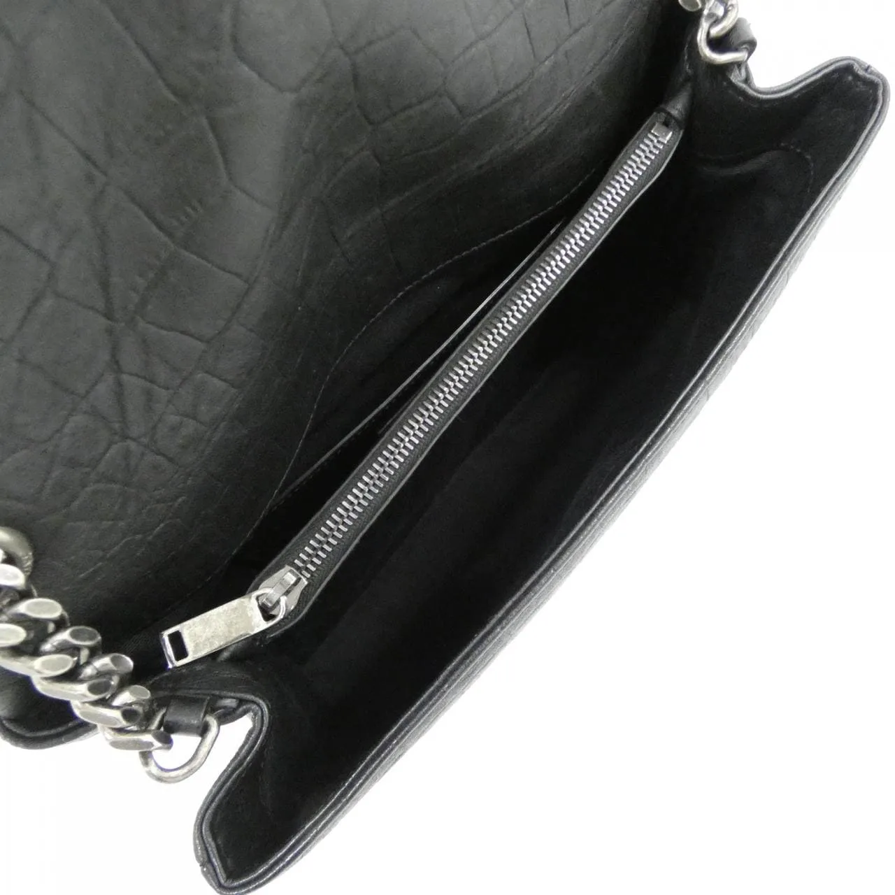 SAINT LAURENT 574106 C9H0D 肩背包 皮革 黑色 皮革 中古品A - 縮圖 9