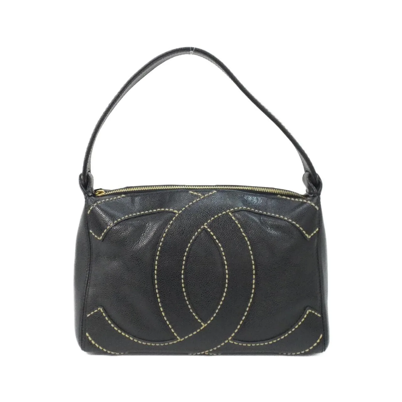 CHANEL 25659 Shoulder Grained Calfskin Black