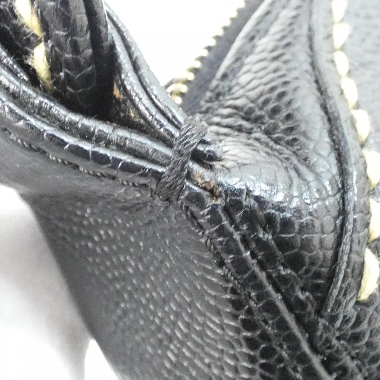 CHANEL 25659 Shoulder Grained Calfskin 黑色 荔枝紋牛皮 中古品A - 縮圖 4