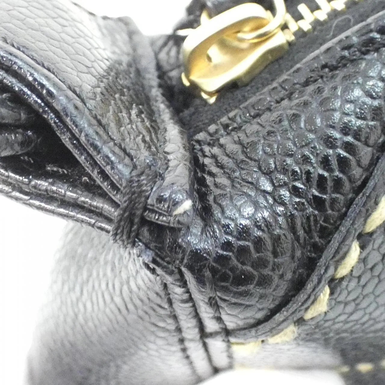 CHANEL 25659 Shoulder Grained Calfskin 黑色 荔枝紋牛皮 中古品A - 縮圖 5