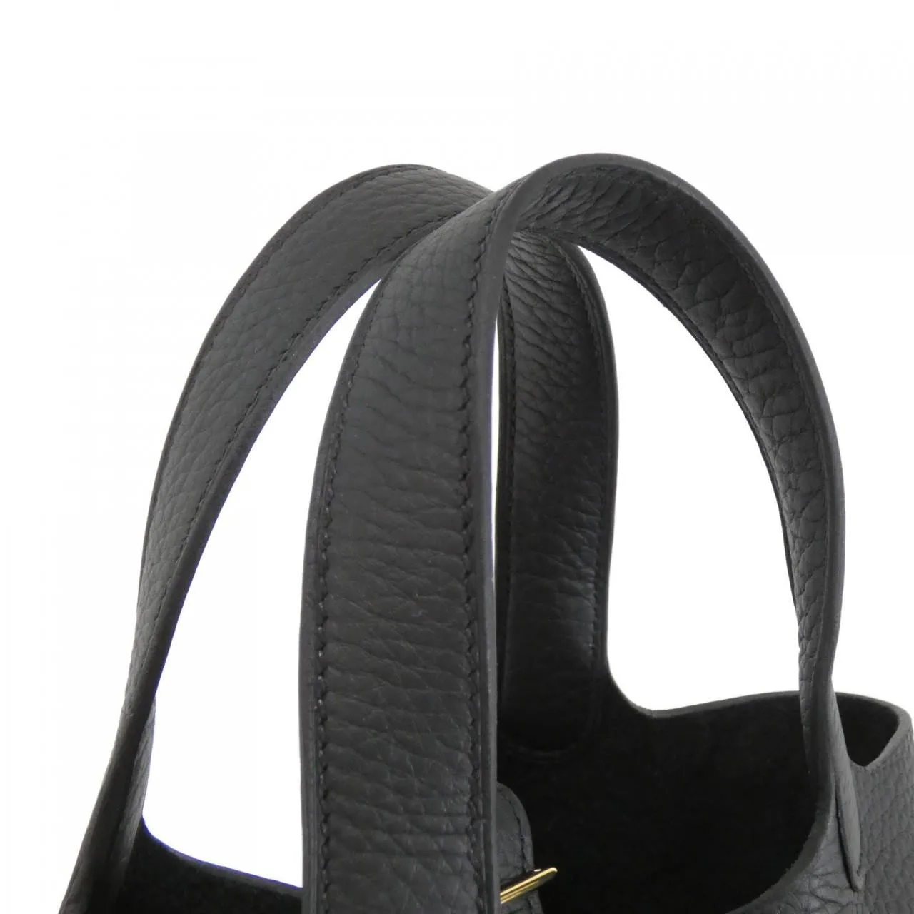 HERMES Picotin 056289CC Handbag Clemence Black Clemence Leather Unused - Thumbnail 4