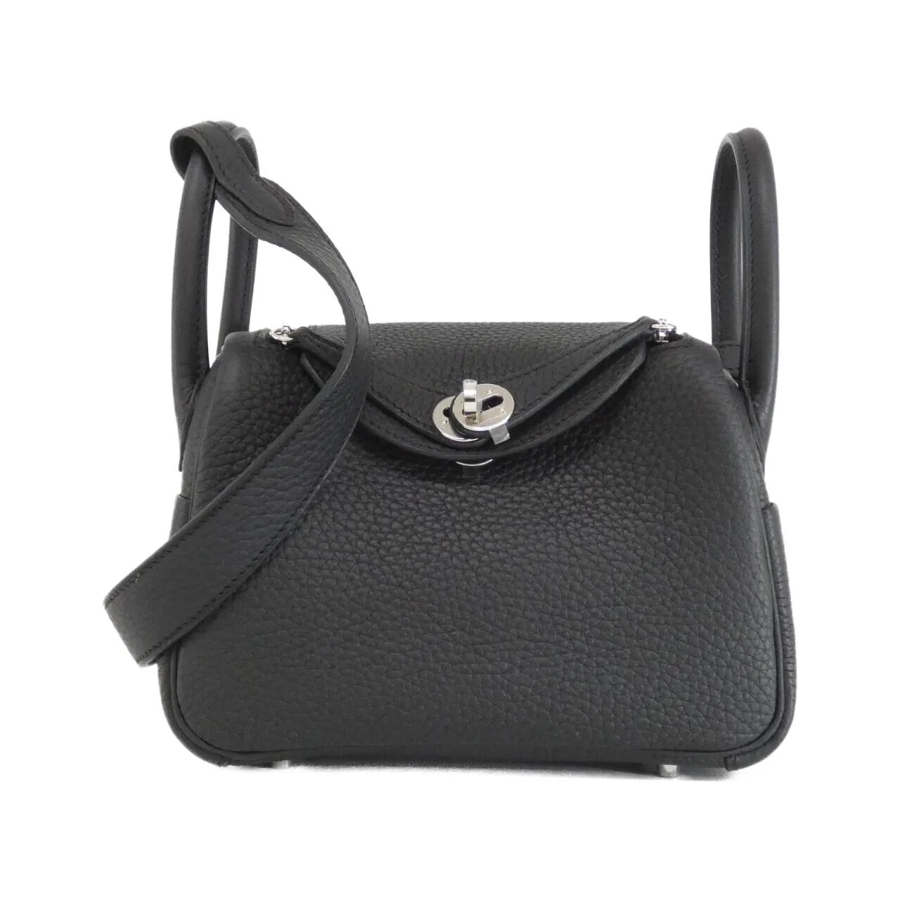 HERMES Lindy 085956CK Shoulder Clemence Black