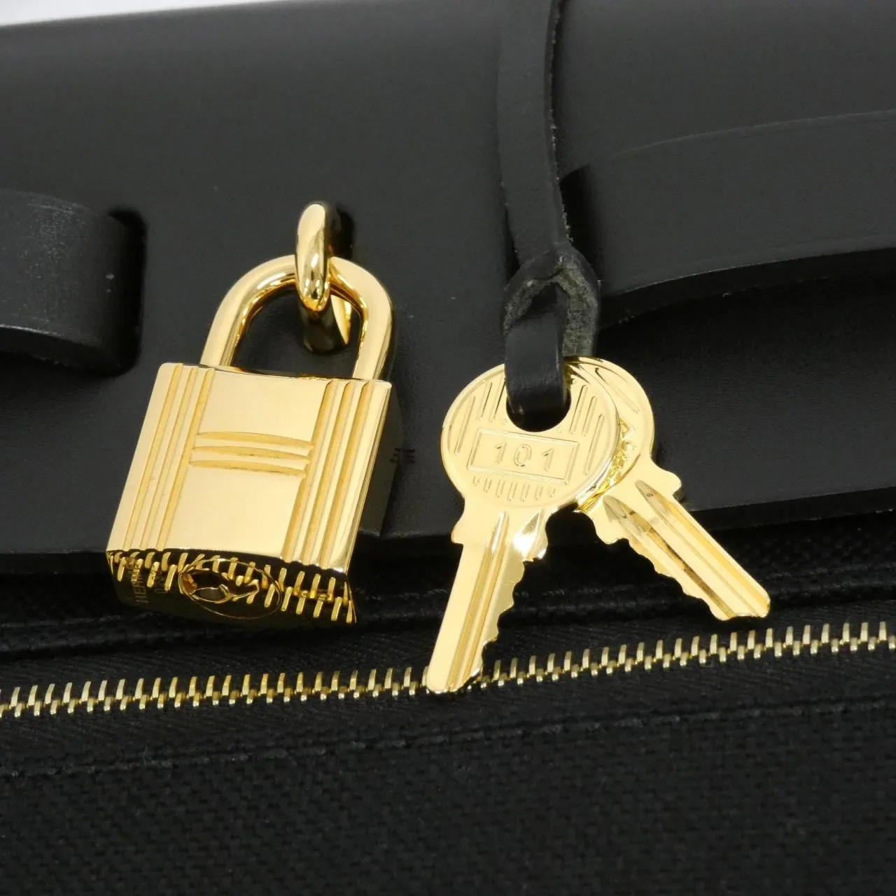 HERMES Herbag 078971CC Handbag Black Rank A - Thumbnail 5