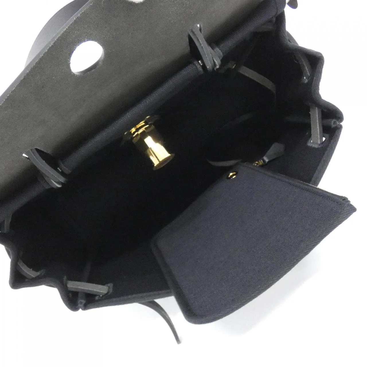 HERMES Herbag 078971CC Handbag Black Rank A - Thumbnail 7