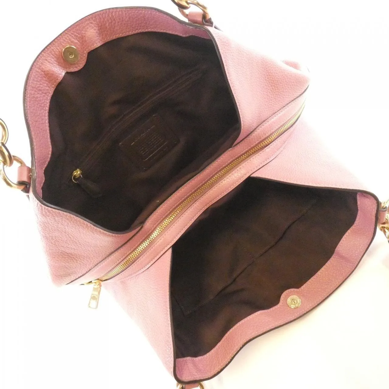 COACH 80268 Shoulder Leather 粉色 皮革 中古品A - 縮圖 7