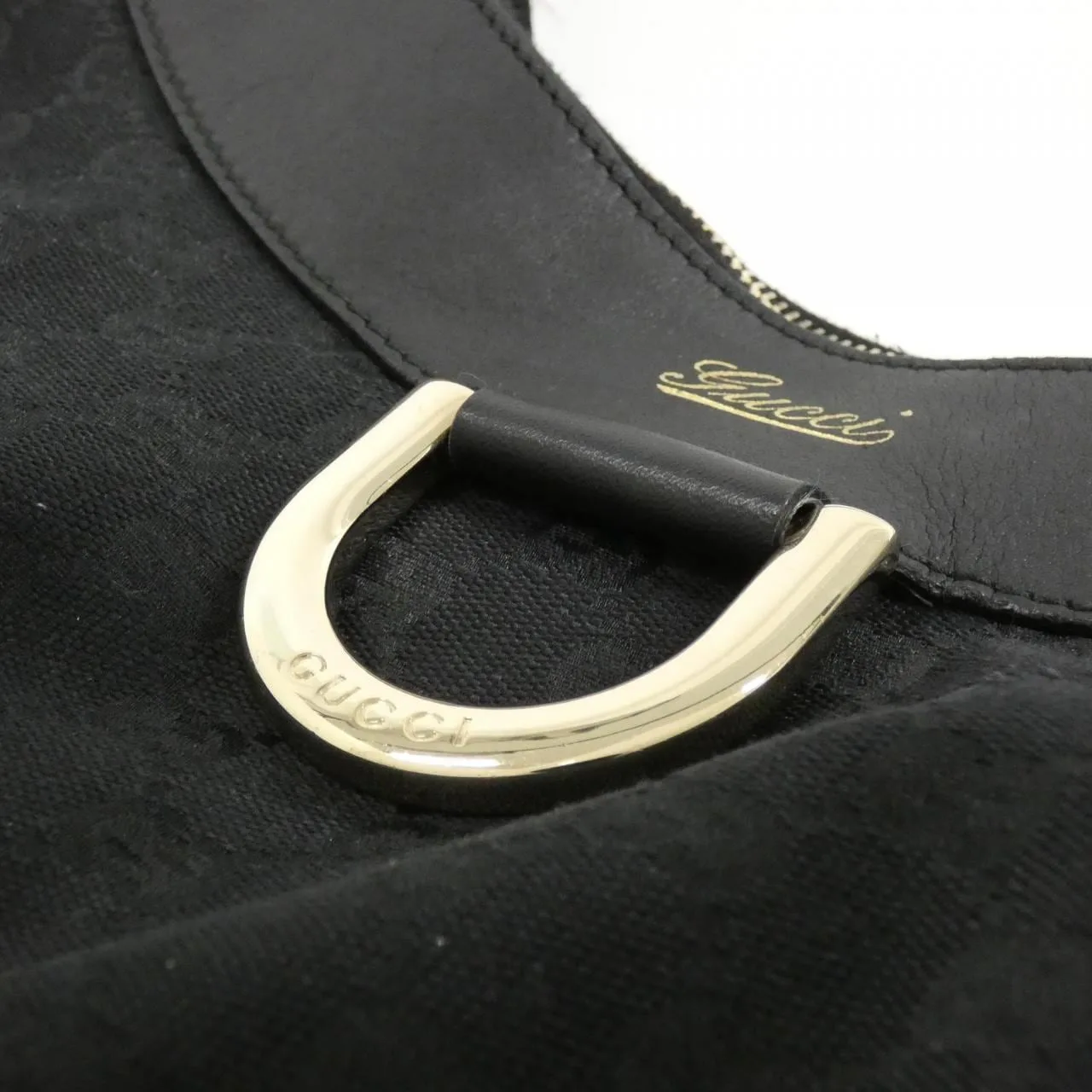 GUCCI 189833 肩背包 帆布 黑色 帆布 中古品A - 縮圖 4