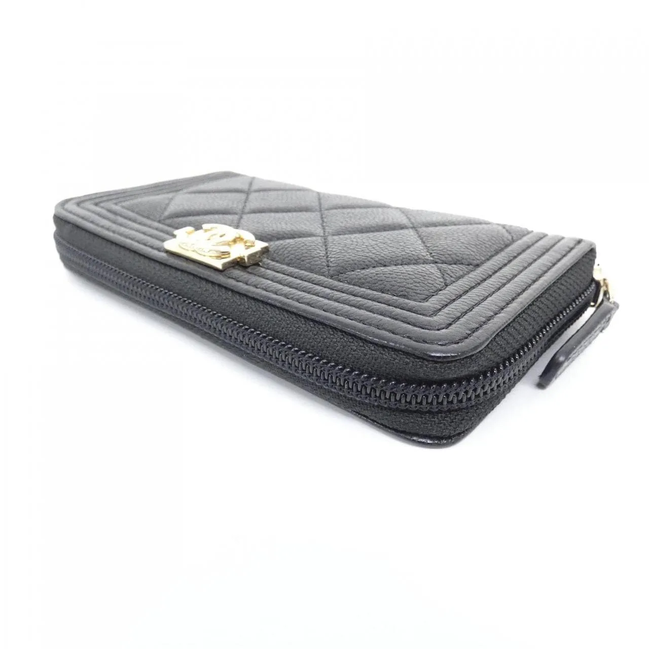 CHANEL Boy Chanel 80566 銀包 荔枝紋牛皮 黑色 荔枝紋牛皮 中古品A - 縮圖 3