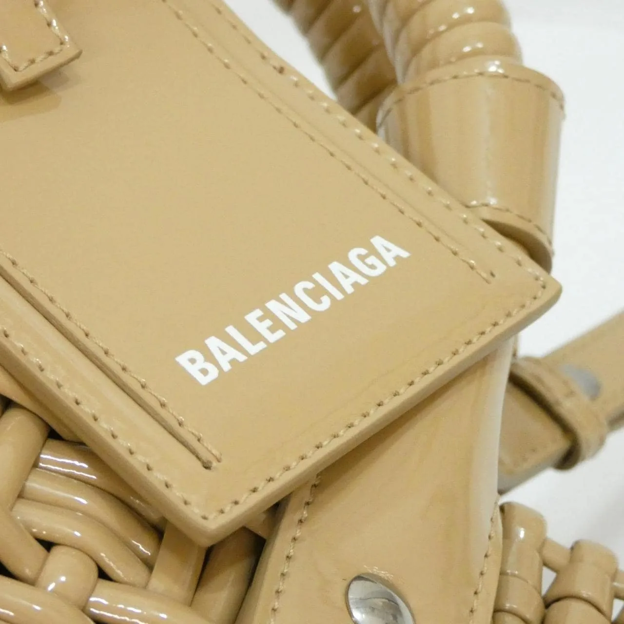 BALENCIAGA Bistro 671342 2IE3Y Handbag Patent Leather 4