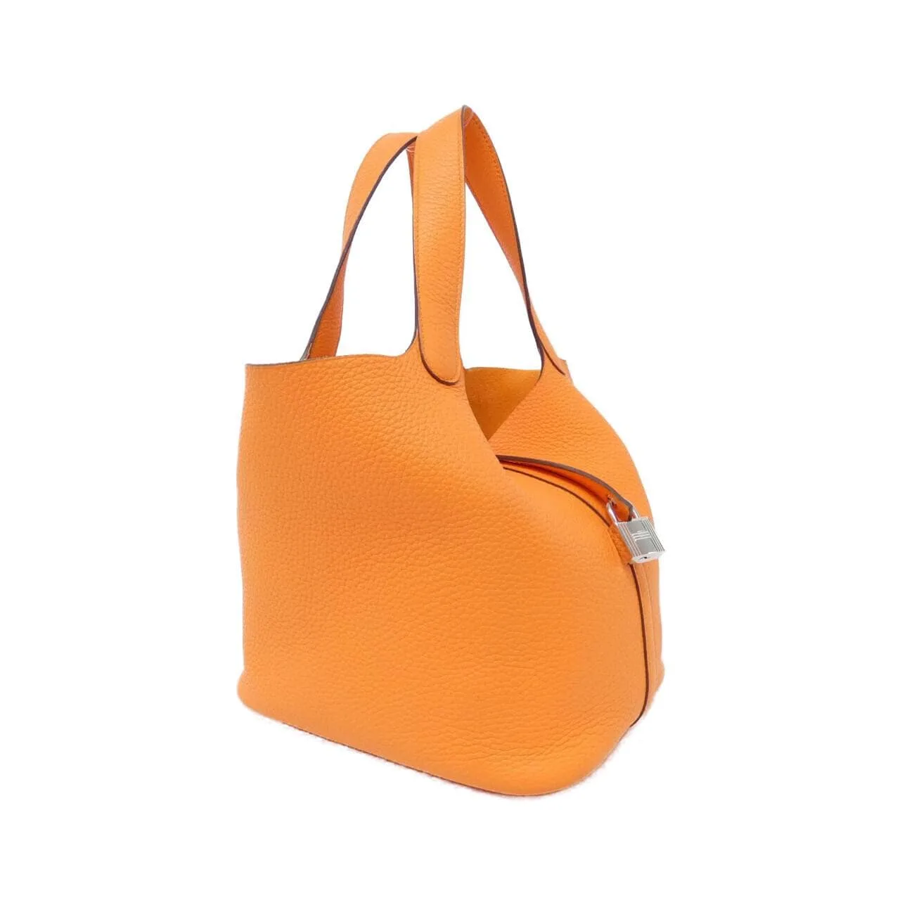 HERMES Picotin 060991CK Handbag Clemence Orange