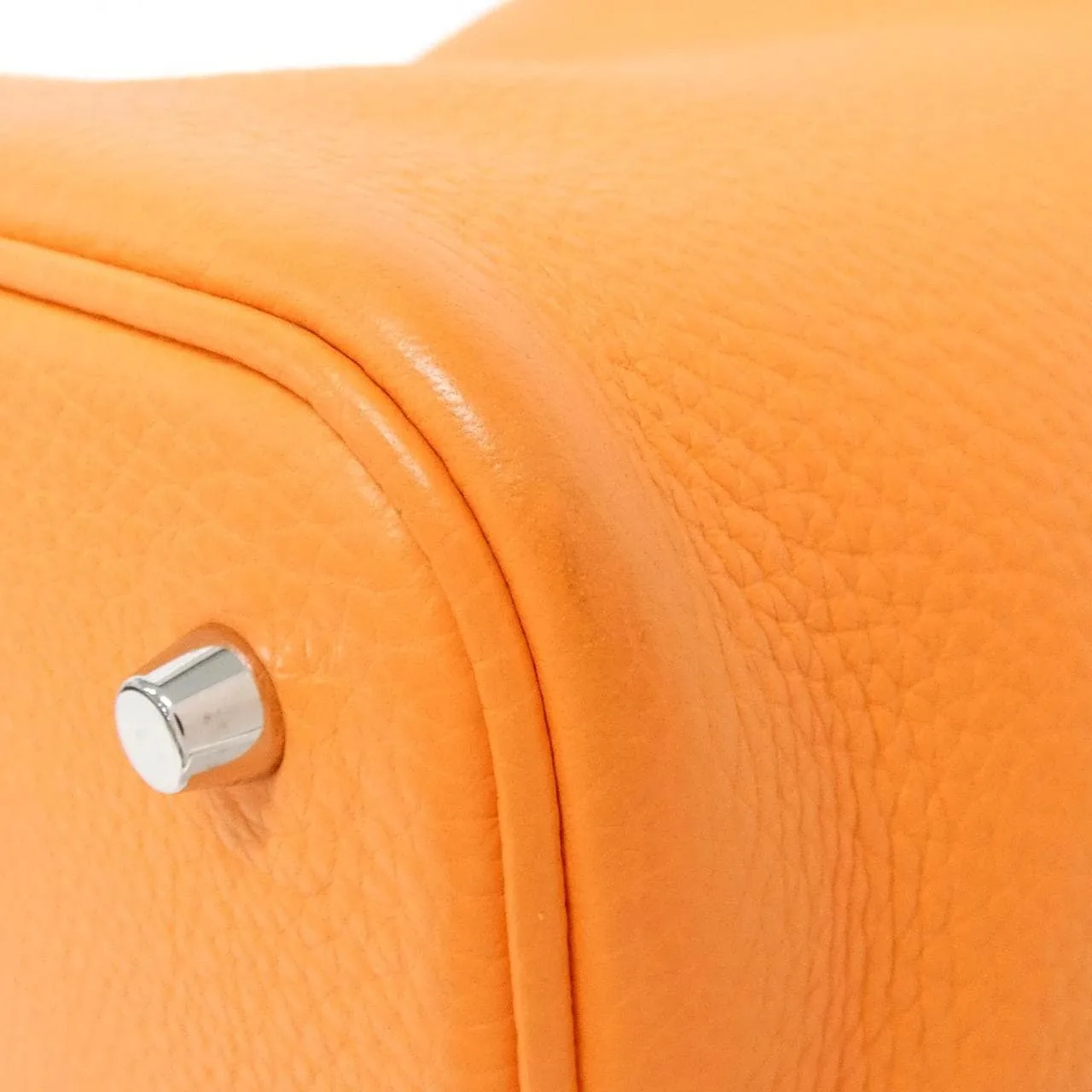 HERMES Picotin 060991CK Handbag Clemence Orange Clemence Leather Rank A - Thumbnail 2