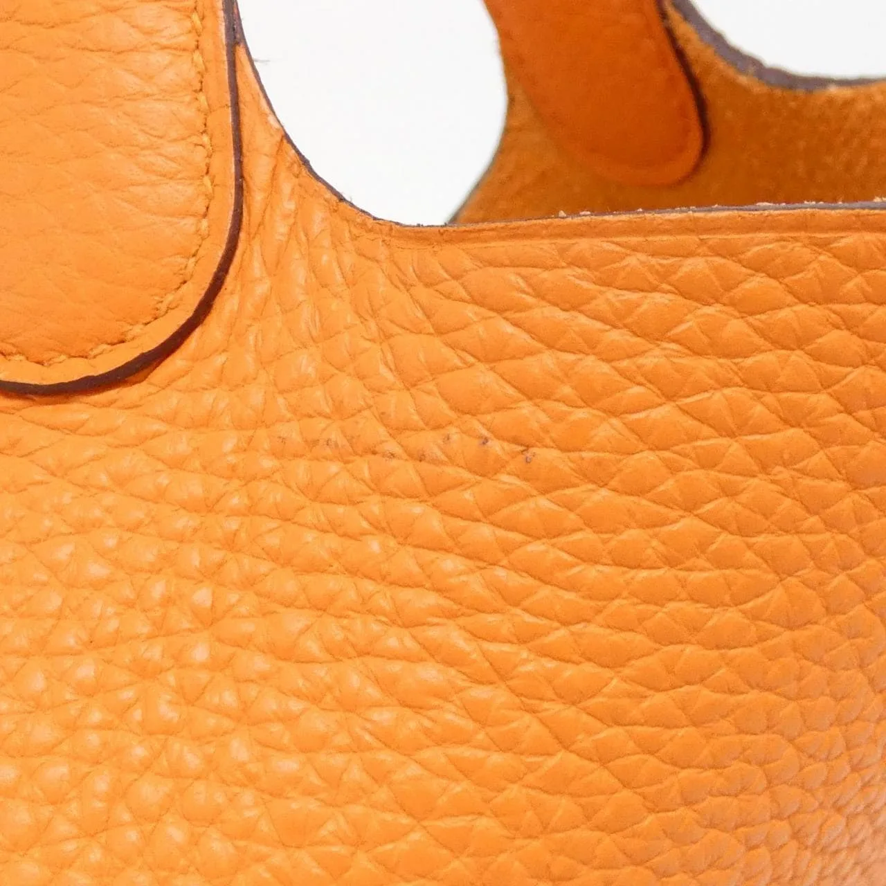 HERMES Picotin 060991CK Handbag Clemence Orange Clemence Leather Rank A - Thumbnail 4