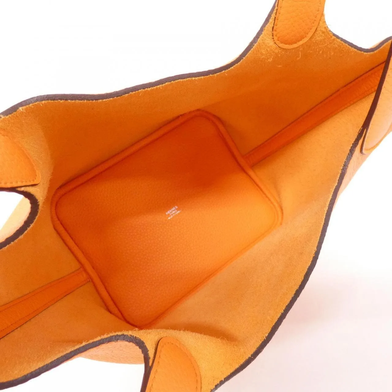 HERMES Picotin 060991CK Handbag Clemence Orange Clemence Leather Rank A - Thumbnail 7