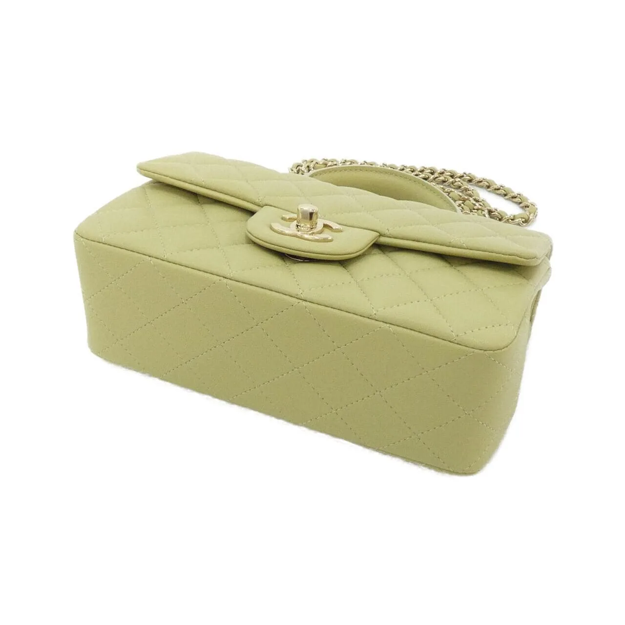 CHANEL Vanity AS2431 Handbag Lambskin Green Lambskin Rank A - Thumbnail 3