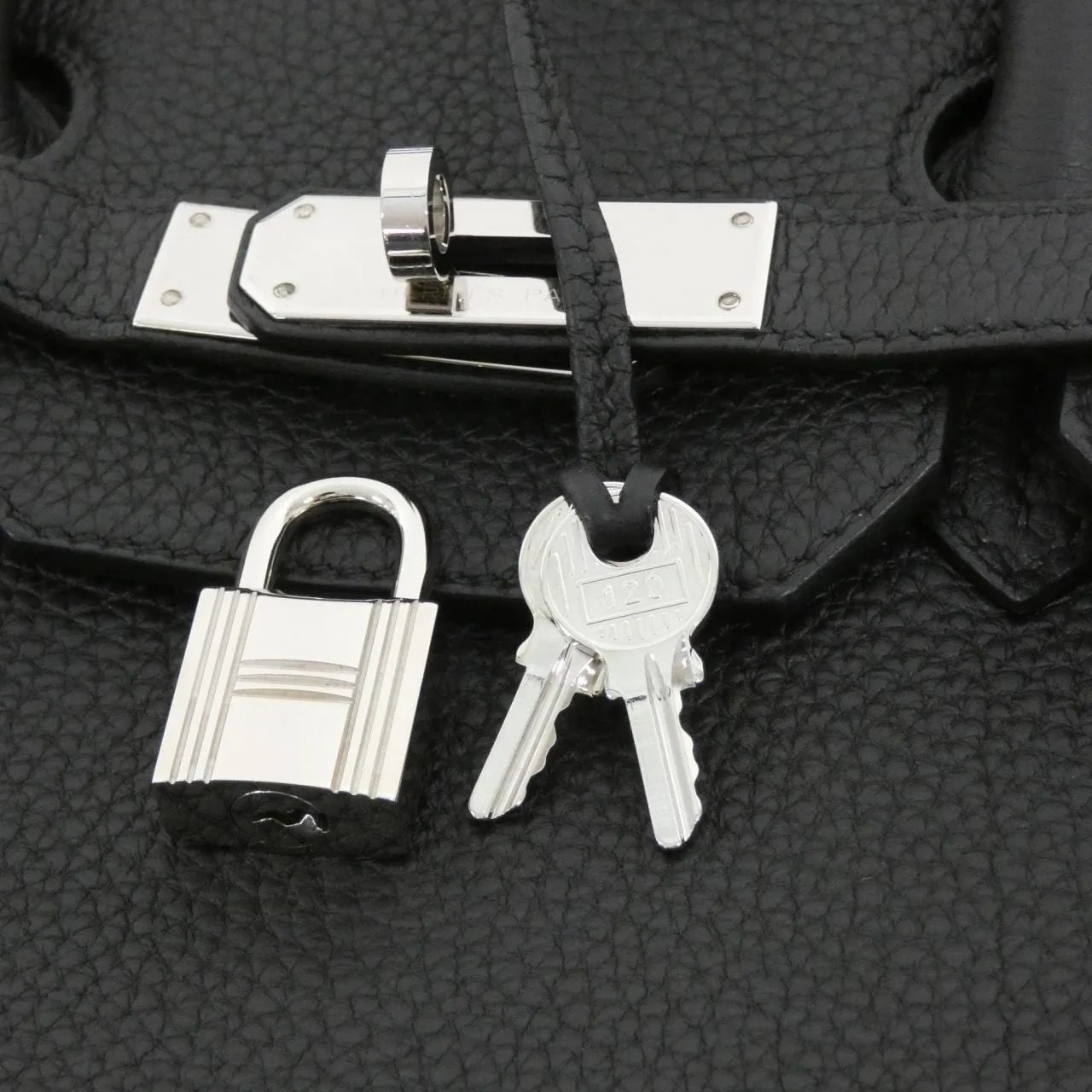 HERMES Birkin 027767CK Handbag Togo Black Togo Leather Rank A - Thumbnail 6