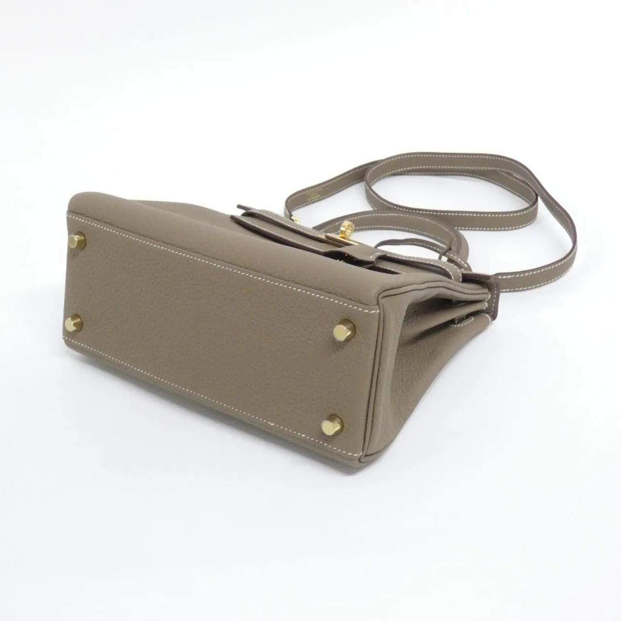 HERMES Kelly 044624CC Handbag Togo Etoupe Togo Leather Rank A - Thumbnail 3