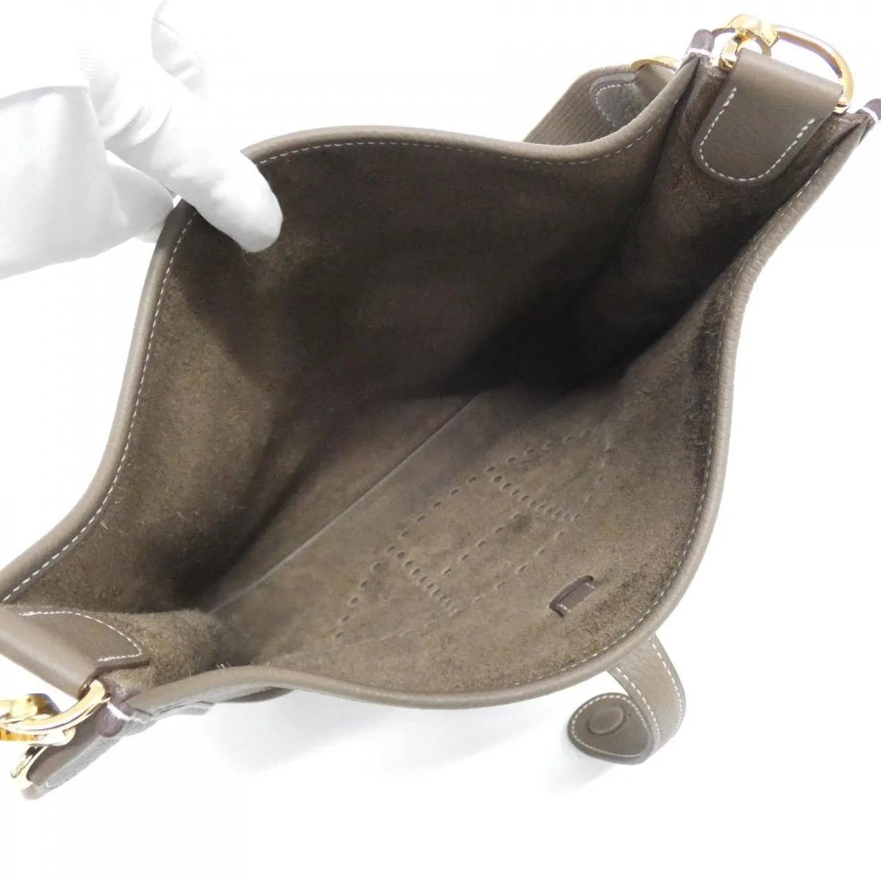 HERMES Evelyne 056277CC Shoulder Clemence Etoupe Clemence Leather Rank A - Thumbnail 5