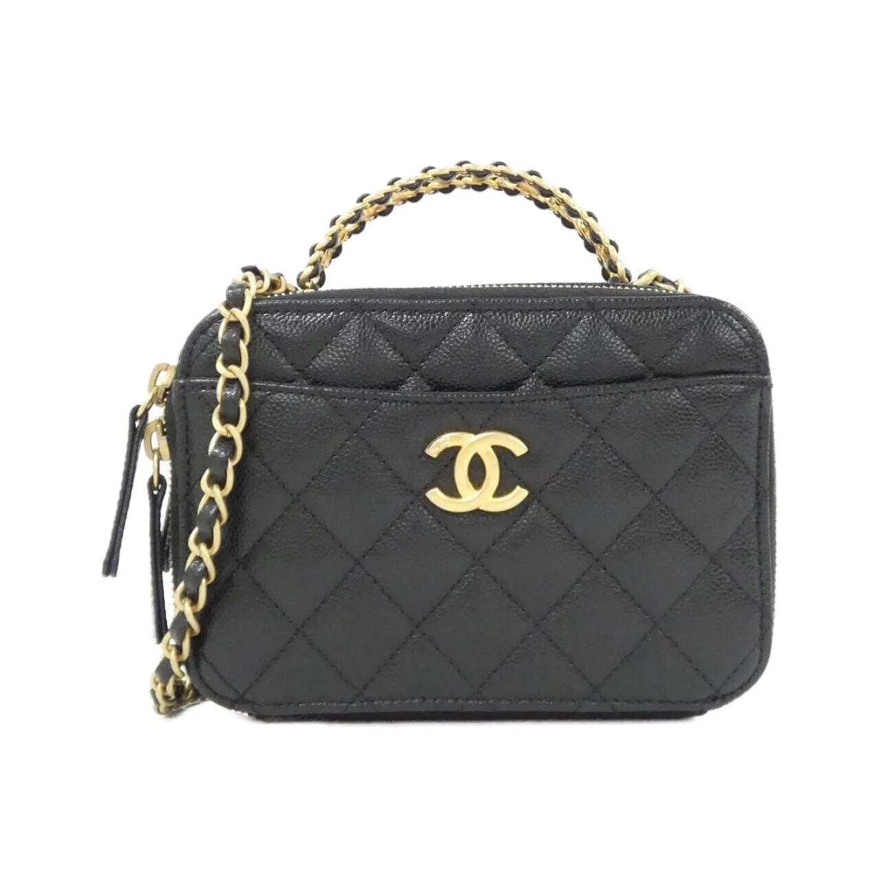 CHANEL Chanel 22 AS3221 Handbag Grained Calfskin Black