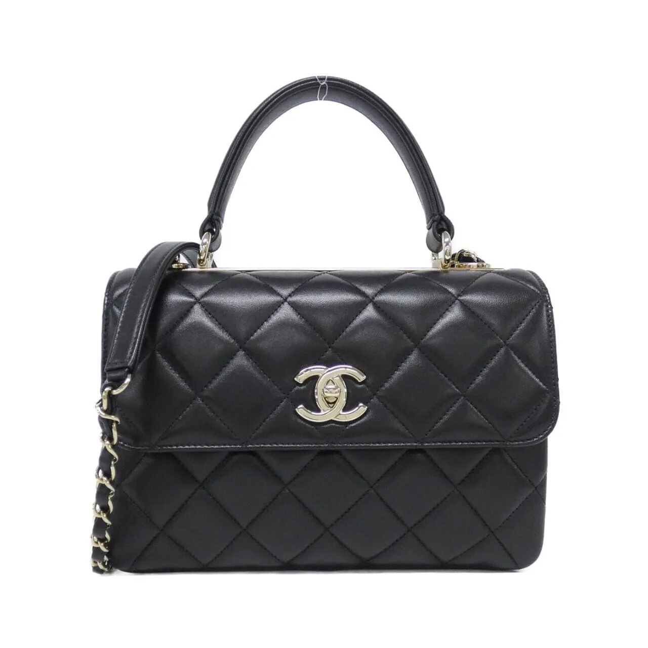 CHANEL 92236 Handbag Lambskin Black