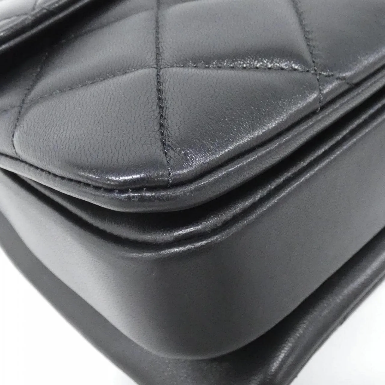 CHANEL 92236 Handbag Lambskin Black Lambskin Rank A - Thumbnail 3