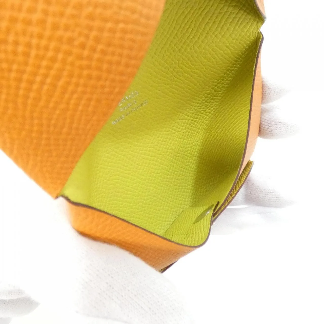 HERMES 078475CK Card Case Epsom Orange Epsom Leather Rank A - Thumbnail 4