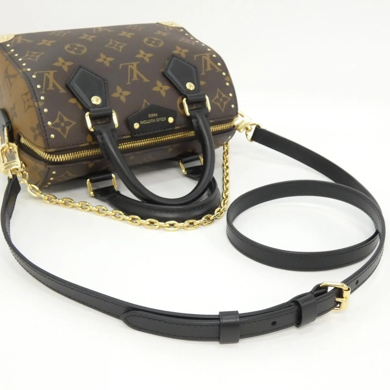LOUIS VUITTON Speedy M13146 Boston Monogram 黑色 Monogram 中古品A - 縮圖 8