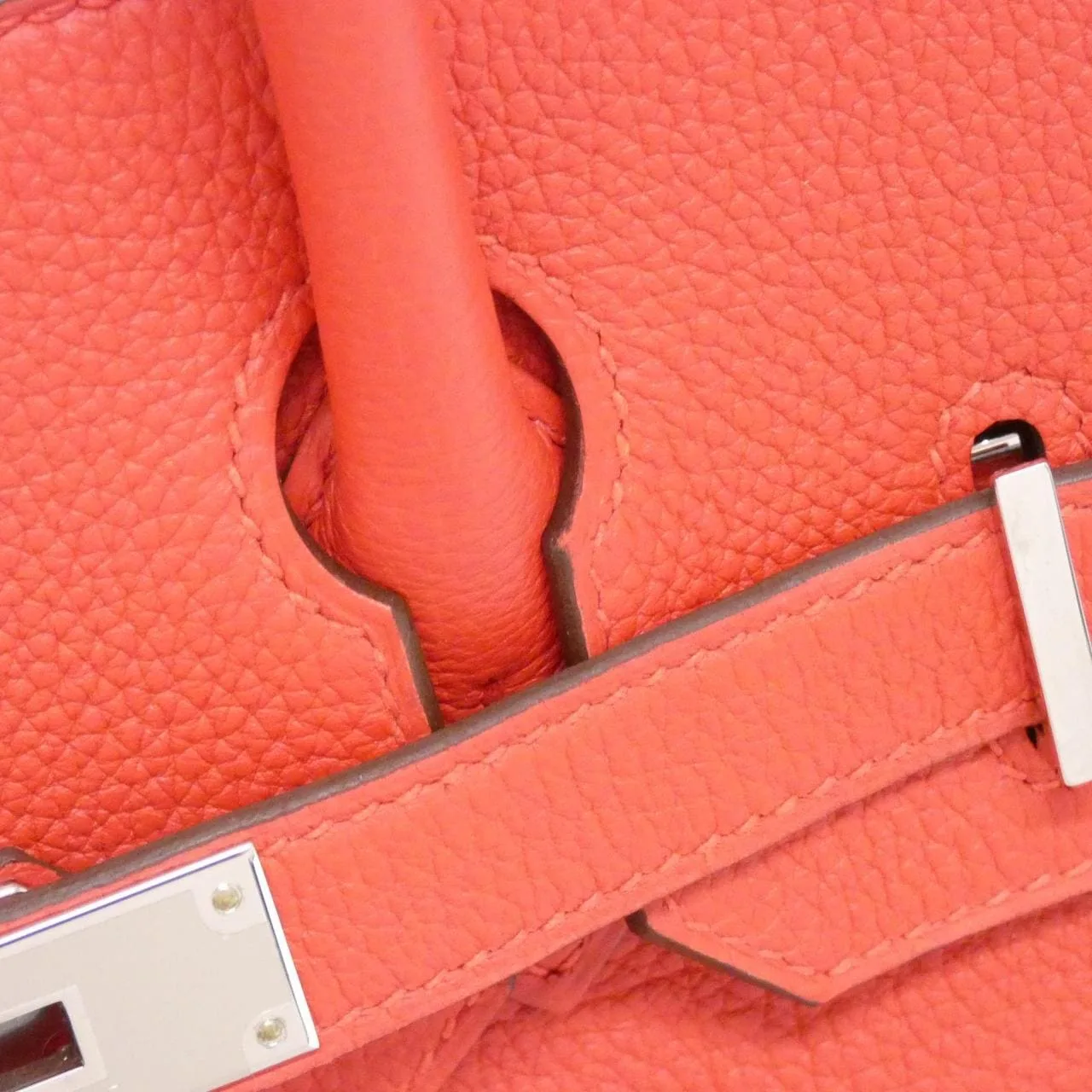 HERMES Birkin 030520CK Handbag Togo Rouge Togo Leather Rank A - Thumbnail 4