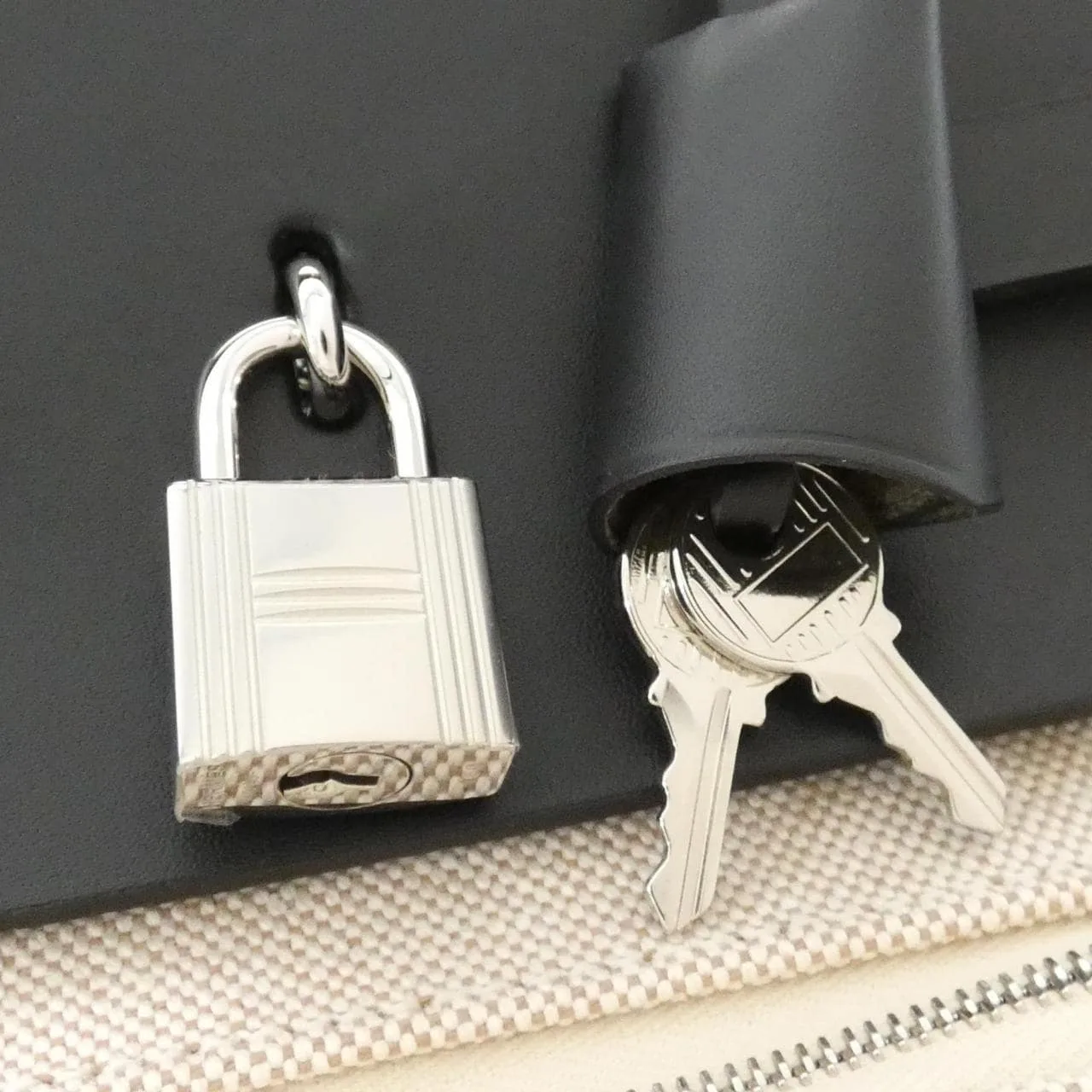 HERMES Herbag 084076CK Handbag Black Rank A - Thumbnail 6