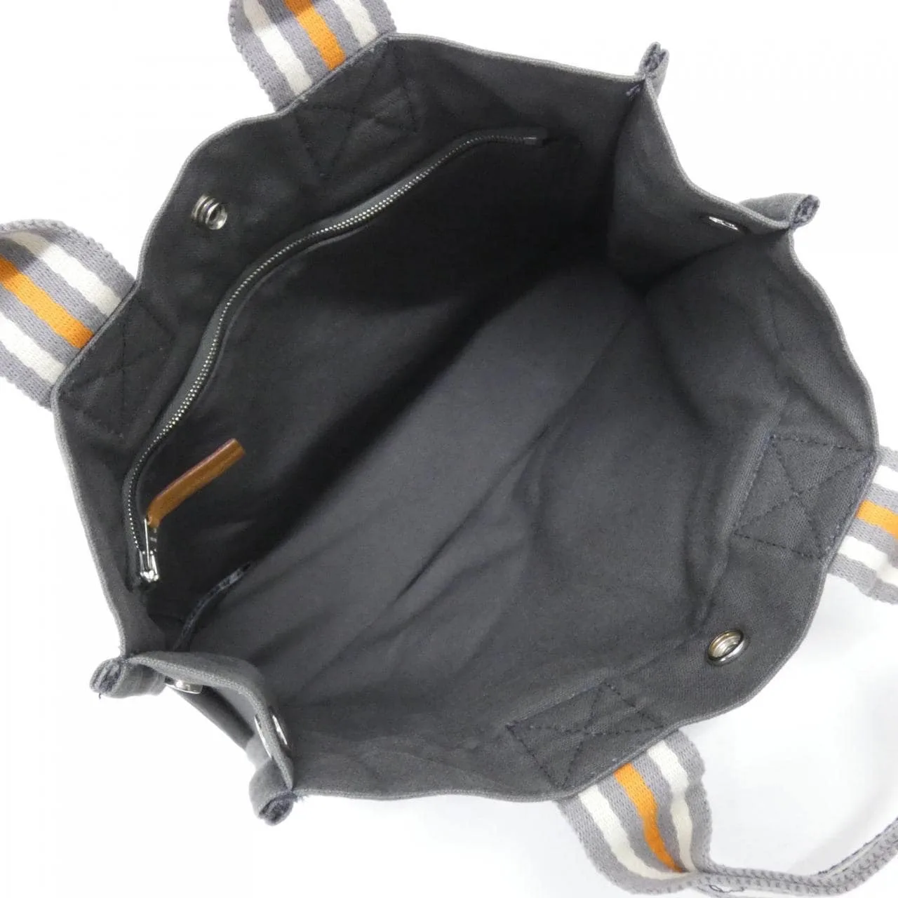 HERMES 100754M Tote Canvas Orange Canvas Rank B - Thumbnail 5