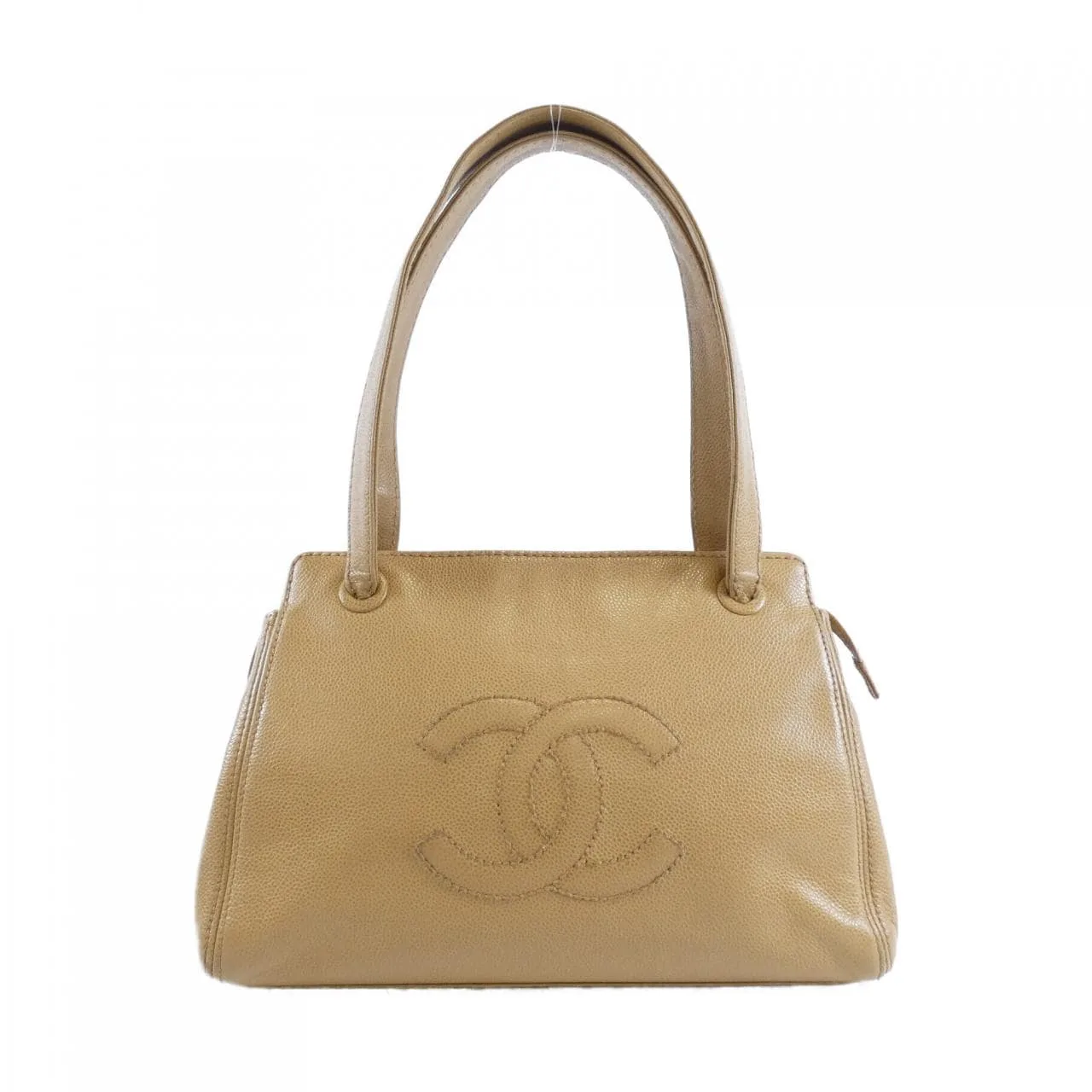 CHANEL 25666 Shoulder Grained Calfskin Beige
