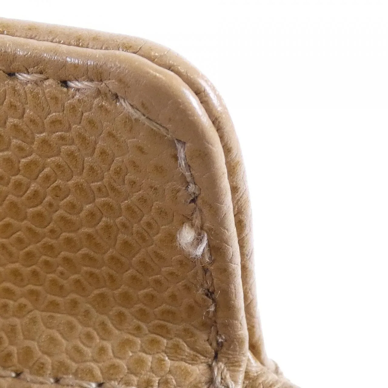 CHANEL 25666 Shoulder Grained Calfskin 米色 荔枝紋牛皮 中古品B - 縮圖 5