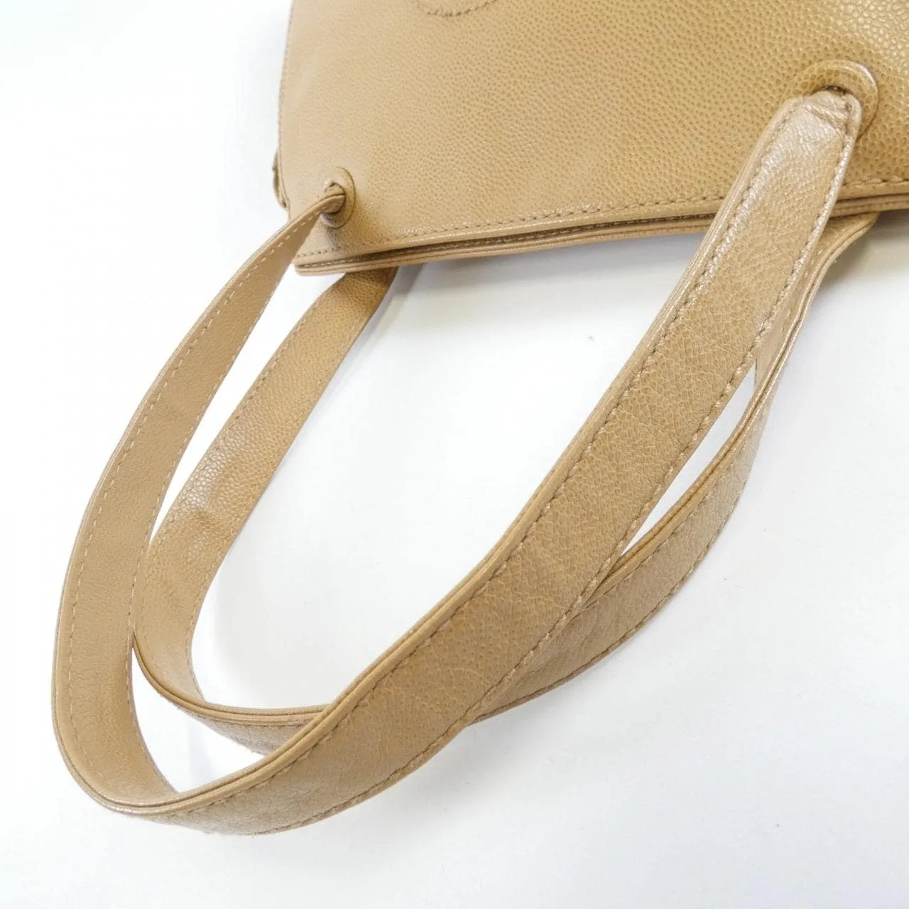 CHANEL 25666 Shoulder Grained Calfskin 米色 荔枝紋牛皮 中古品B - 縮圖 6