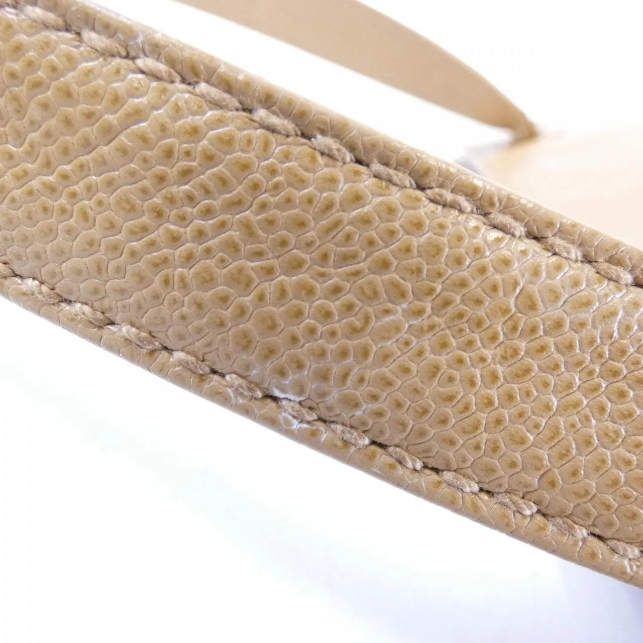 CHANEL 25666 Shoulder Grained Calfskin 米色 荔枝紋牛皮 中古品B - 縮圖 8