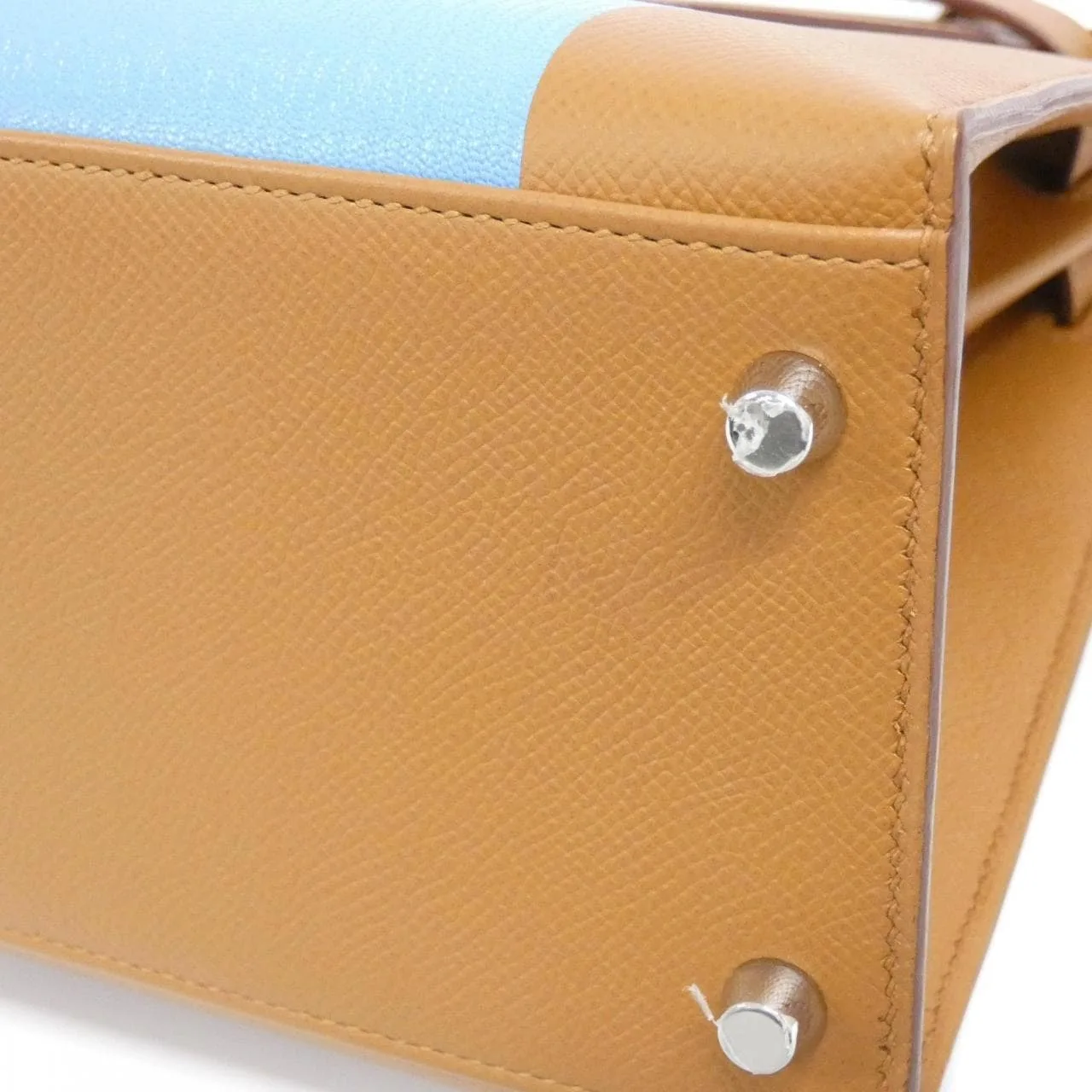 HERMES Kelly 075157CK Handbag Clemence Gold Clemence Leather Rank A - Thumbnail 4