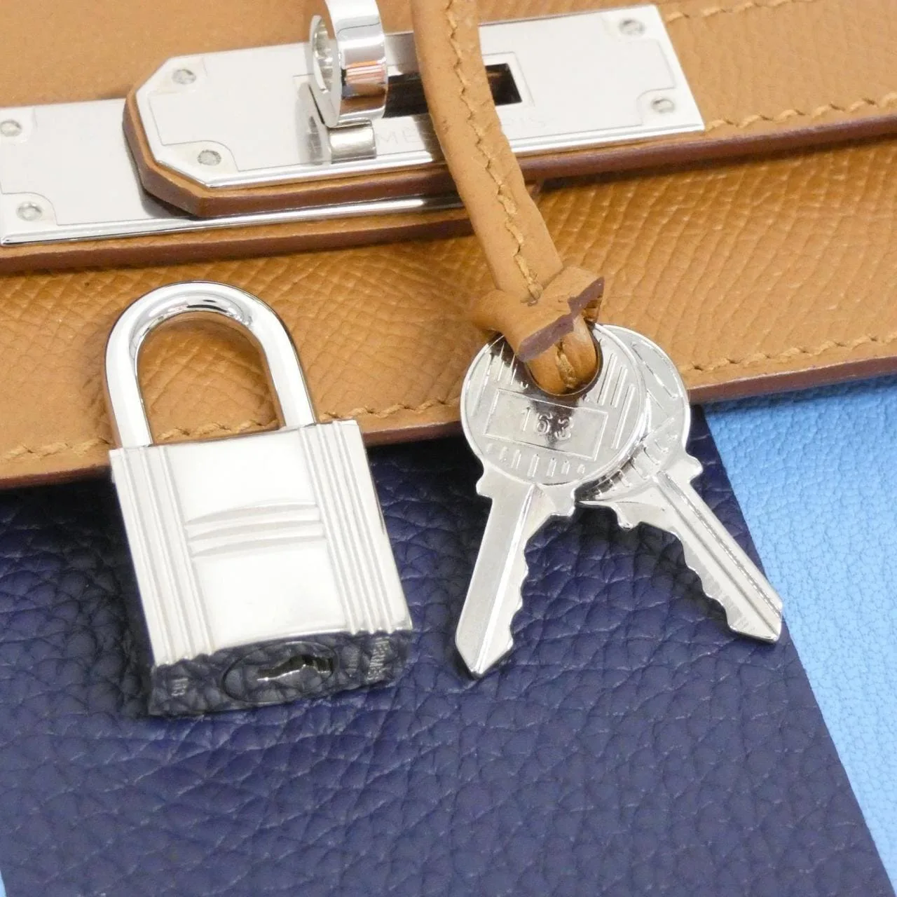 HERMES Kelly 075157CK Handbag Clemence Gold Clemence Leather Rank A - Thumbnail 5