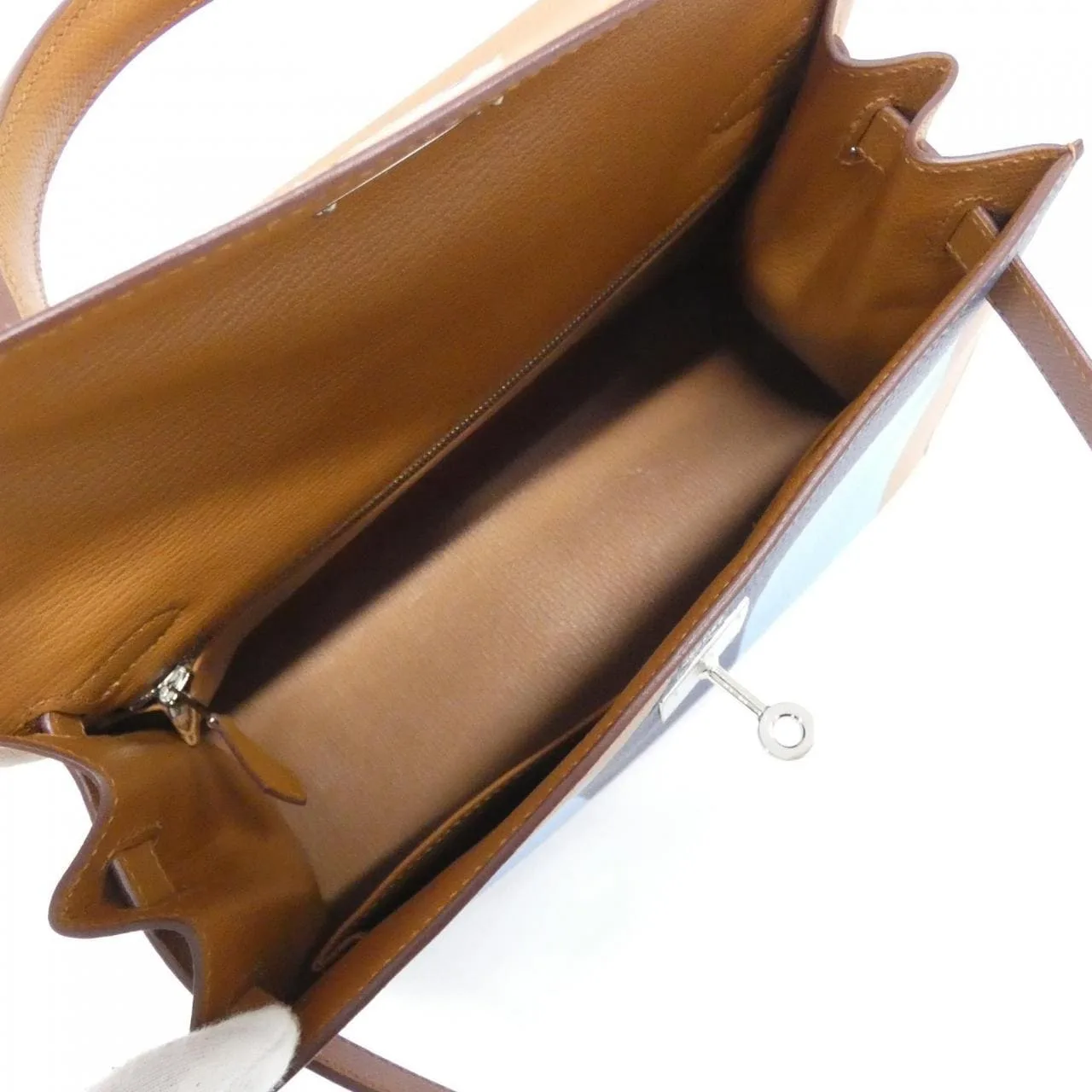 HERMES Kelly 075157CK Handbag Clemence Gold Clemence Leather Rank A - Thumbnail 7