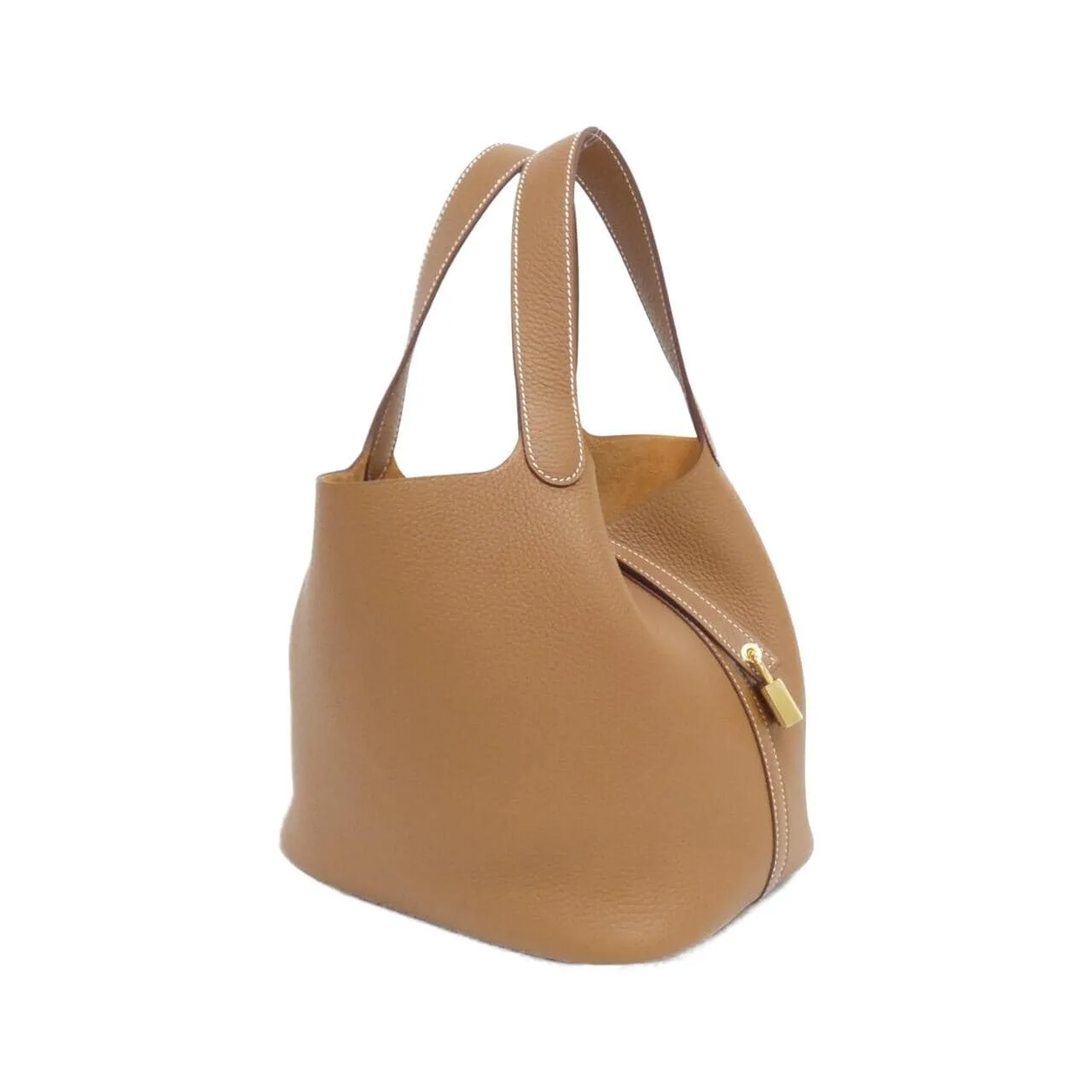 HERMES Picotin 060991CC Handbag Clemence Gold