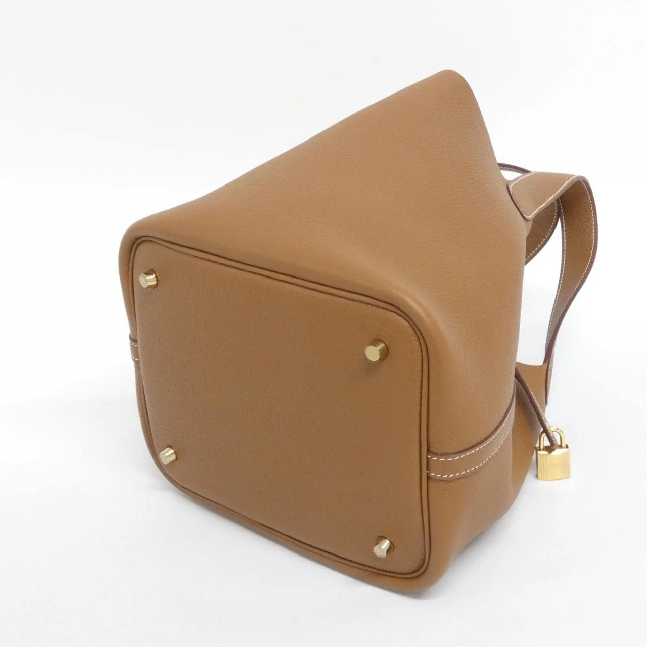 HERMES Picotin 060991CC Handbag Clemence Gold Clemence Leather Rank A - Thumbnail 2