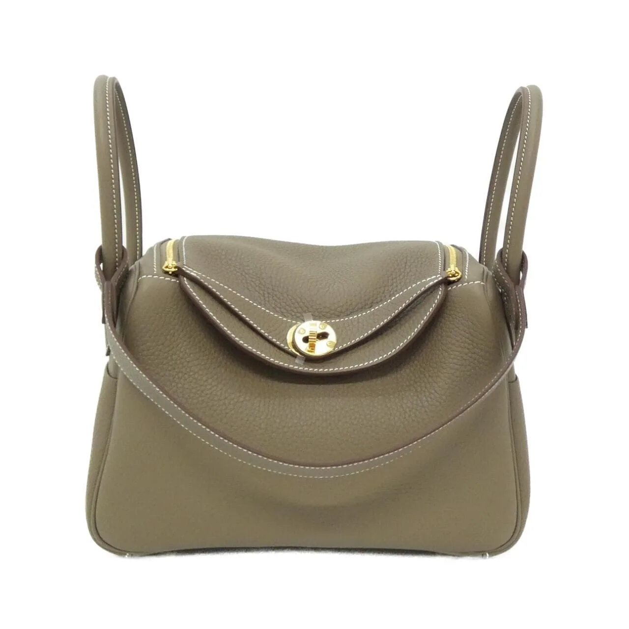 HERMES Lindy 073428CC Shoulder Clemence Etoupe