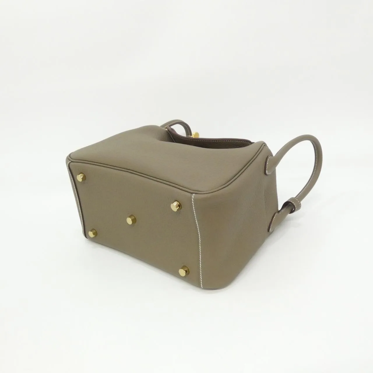 HERMES Lindy 073428CC Shoulder Clemence Etoupe Clemence 皮 未使用品 - 縮圖 3