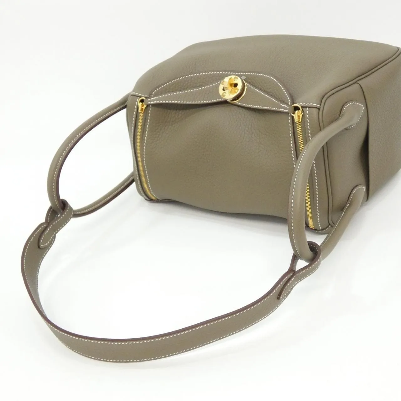 HERMES Lindy 073428CC Shoulder Clemence Etoupe Clemence 皮 未使用品 - 縮圖 4