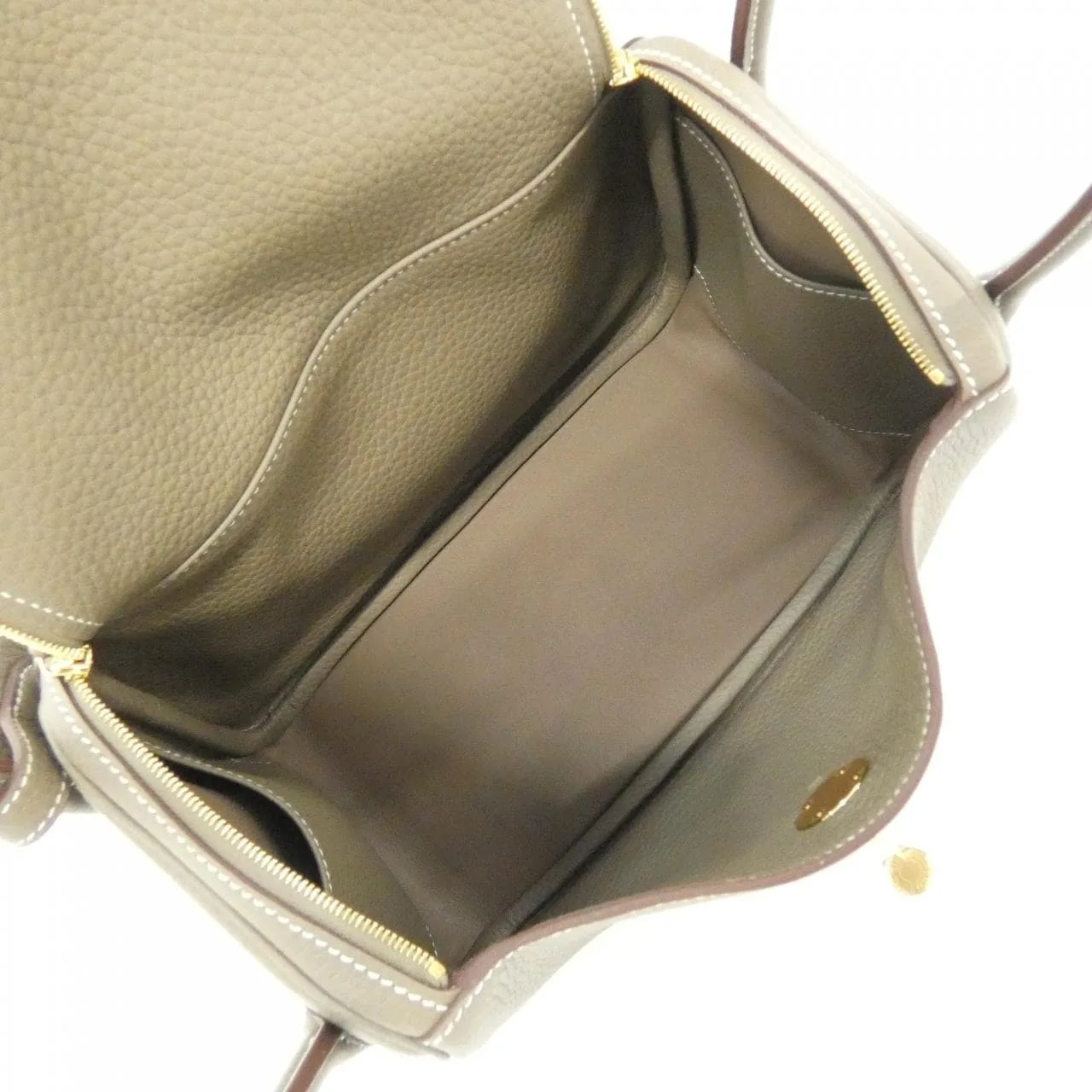 HERMES Lindy 073428CC Shoulder Clemence Etoupe Clemence 皮 未使用品 - 縮圖 5