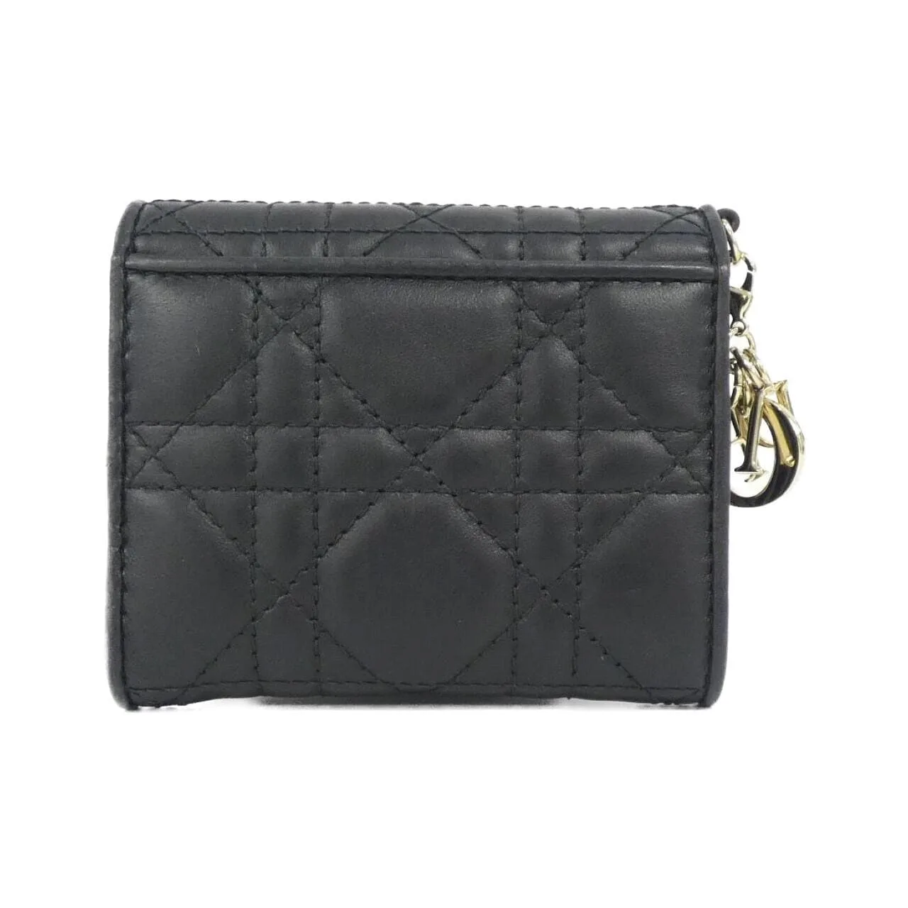 DIOR Lady Dior S0181ONMJ Wallet Lambskin 黑色 羊皮 中古品A - 縮圖 2