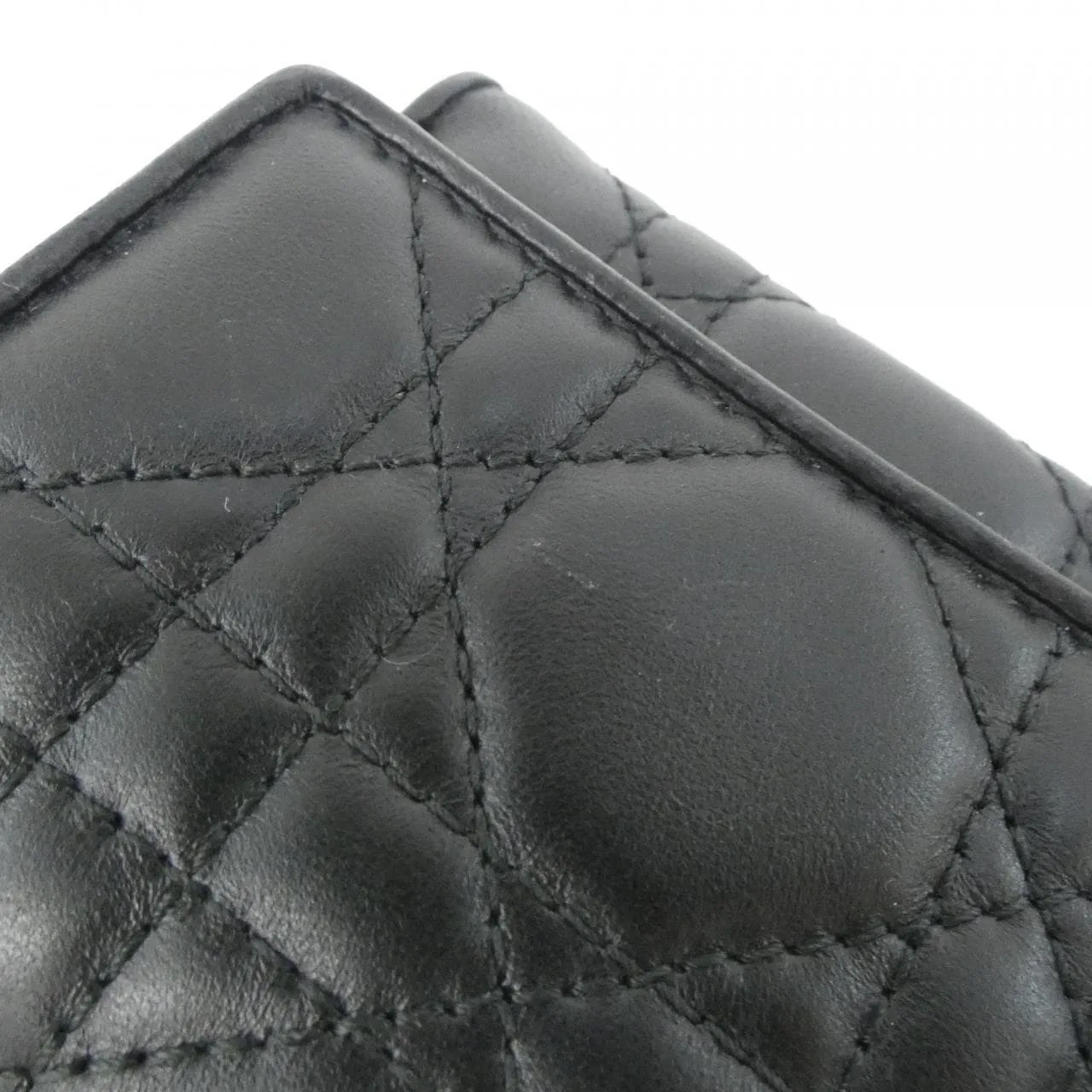 DIOR Lady Dior S0181ONMJ Wallet Lambskin 黑色 羊皮 中古品A - 縮圖 4