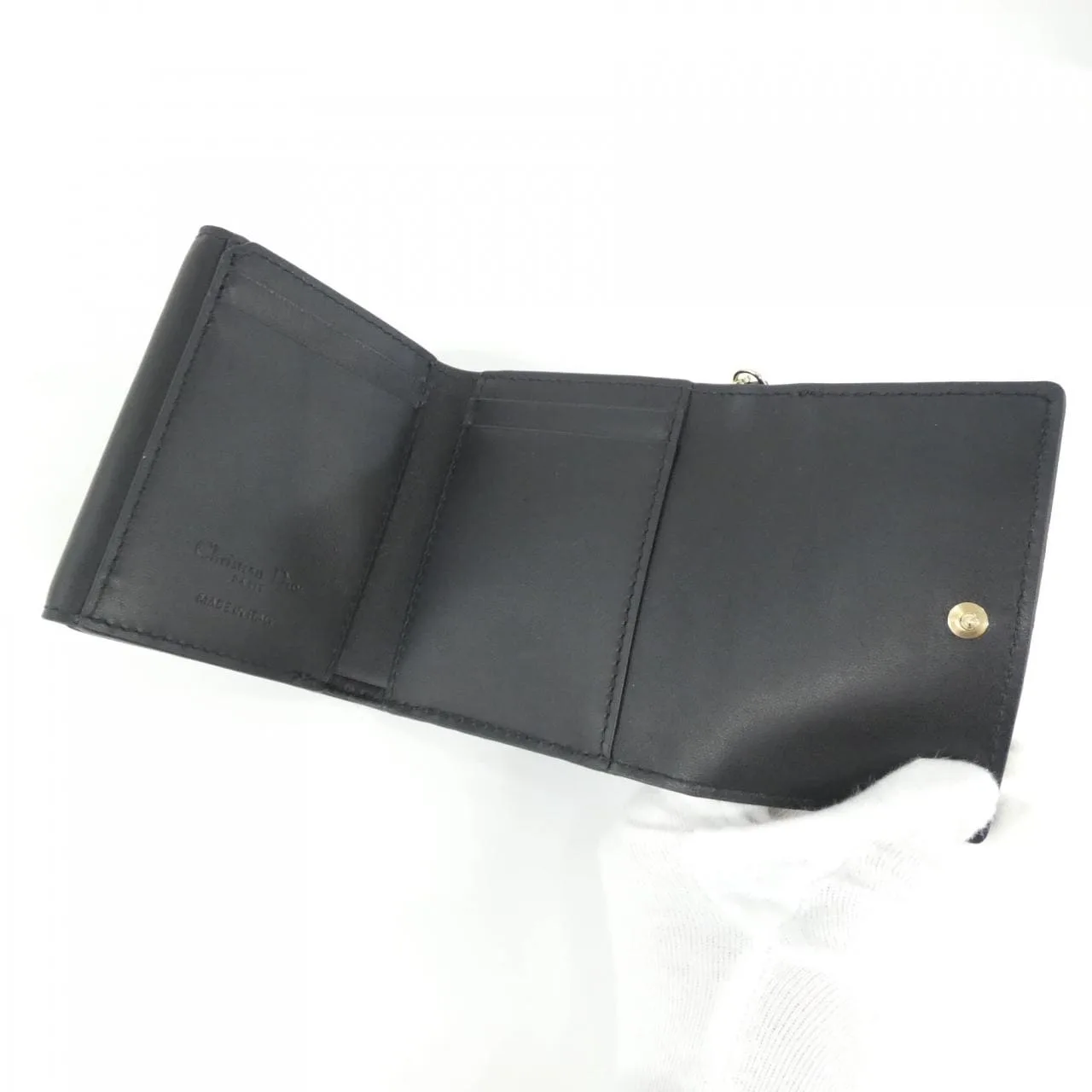DIOR Lady Dior S0181ONMJ Wallet Lambskin 黑色 羊皮 中古品A - 縮圖 6