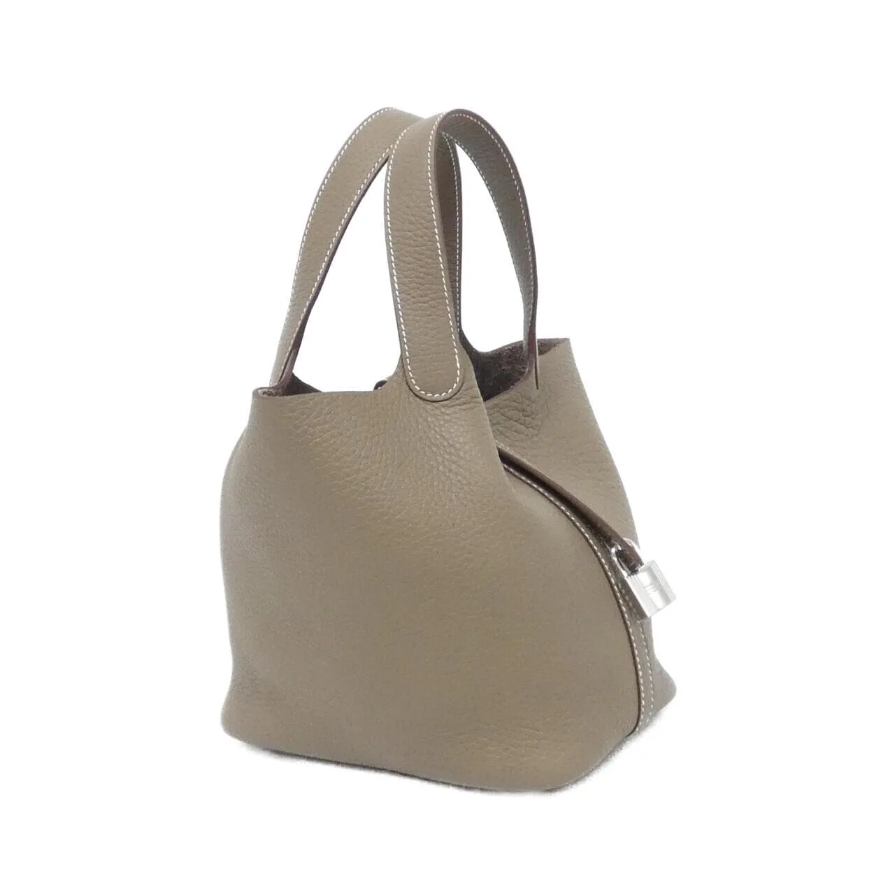 HERMES Picotin 056289CK Handbag Clemence Etoupe