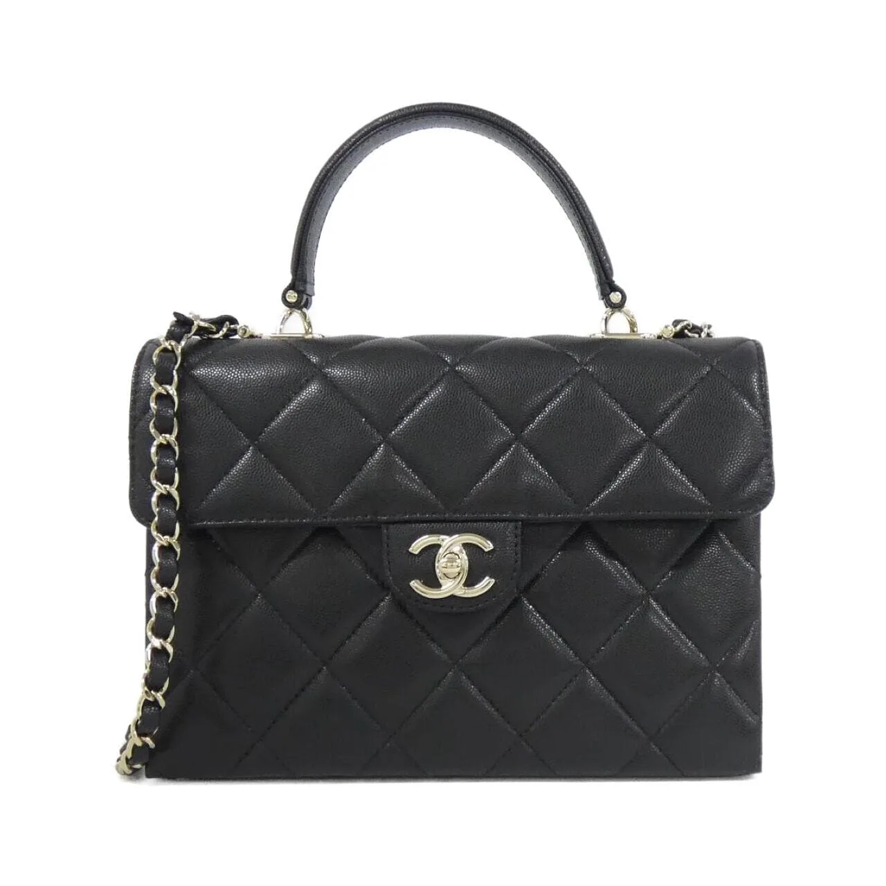 CHANEL AS4712 Handbag Grained Calfskin Black